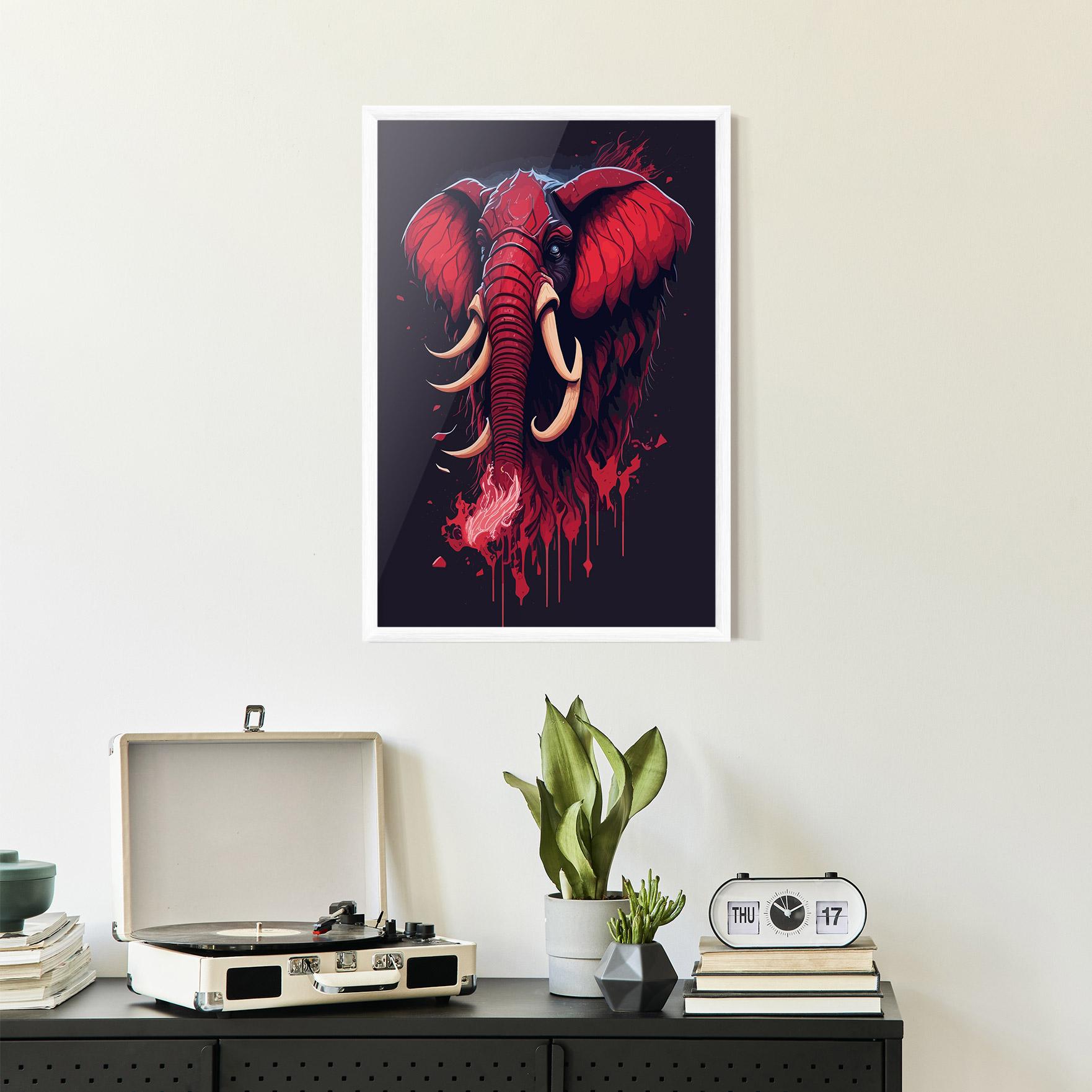 Gerahmte Poster Bloody Elephant mockup 2