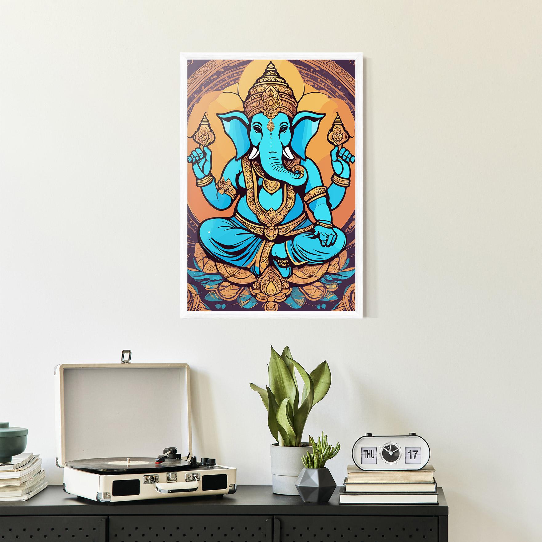 Gerahmte Poster Blue Elephant mockup 2
