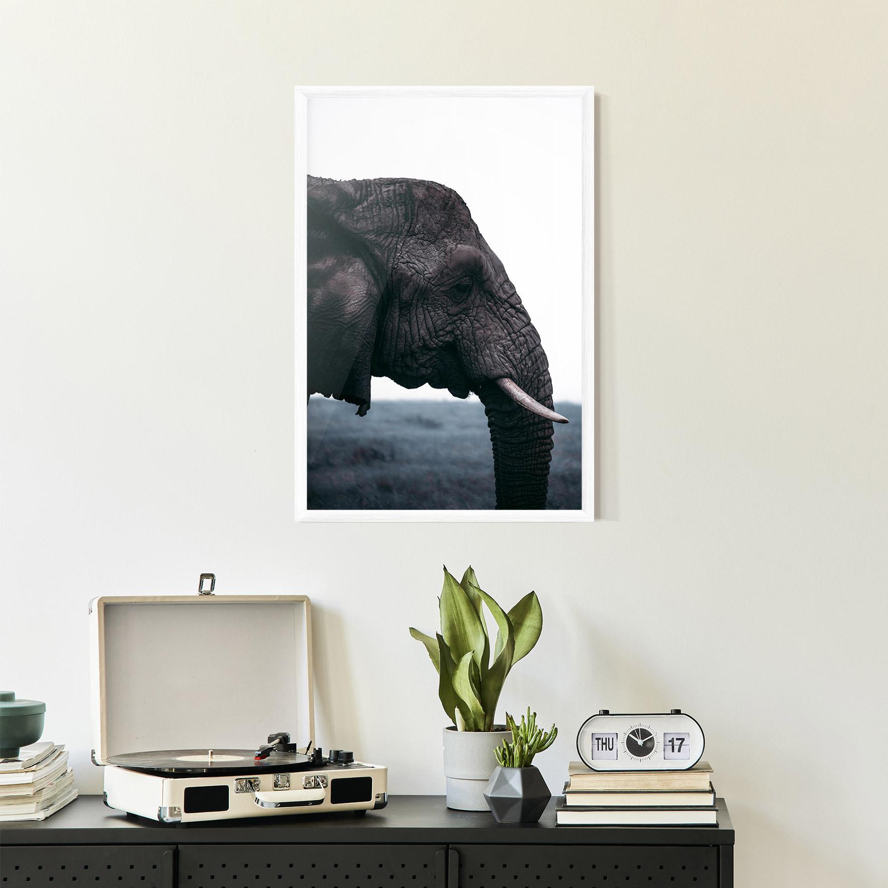 Gerahmte Poster Close Grey Eelephant mockup 2