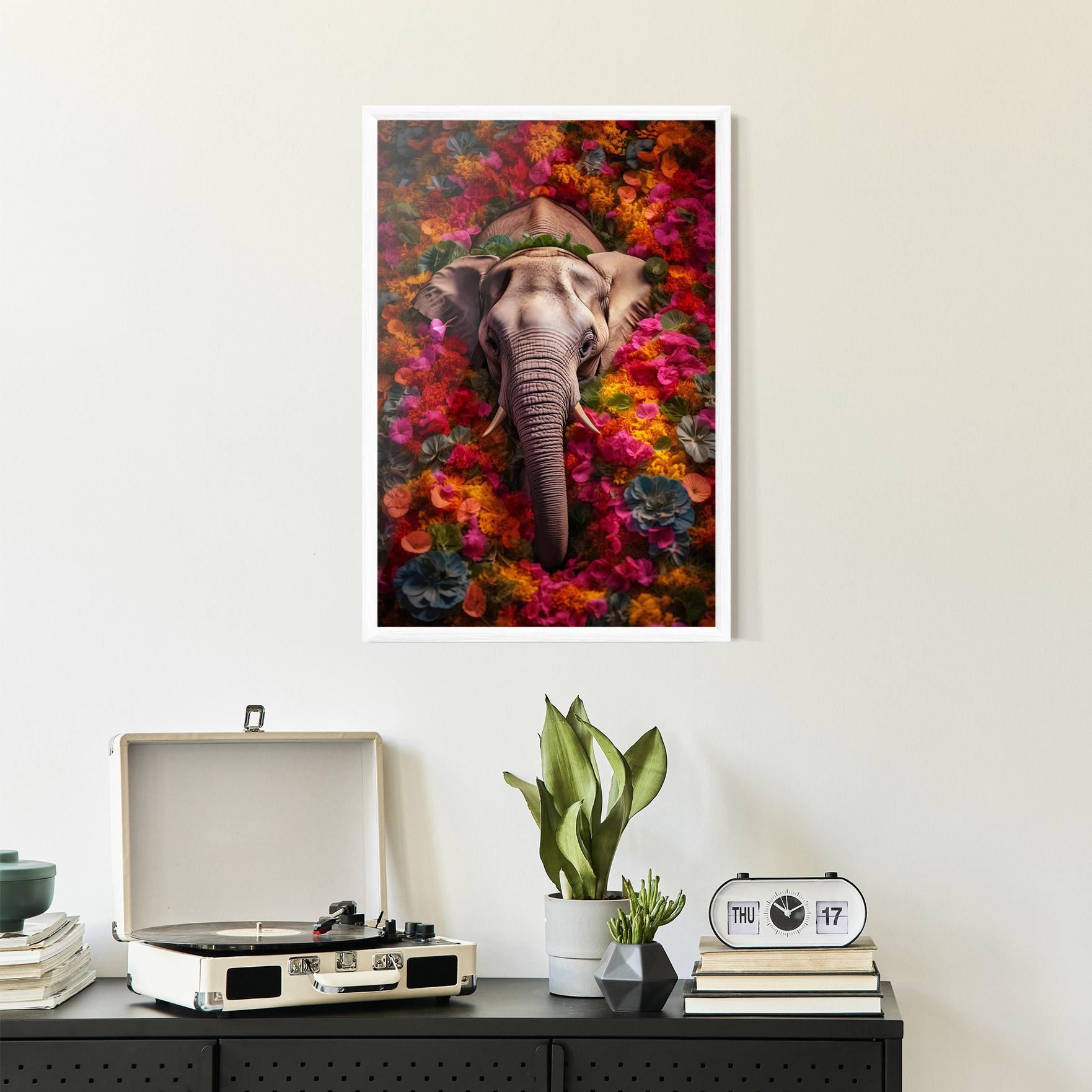 Gerahmte Poster Flower Elephant mockup 2