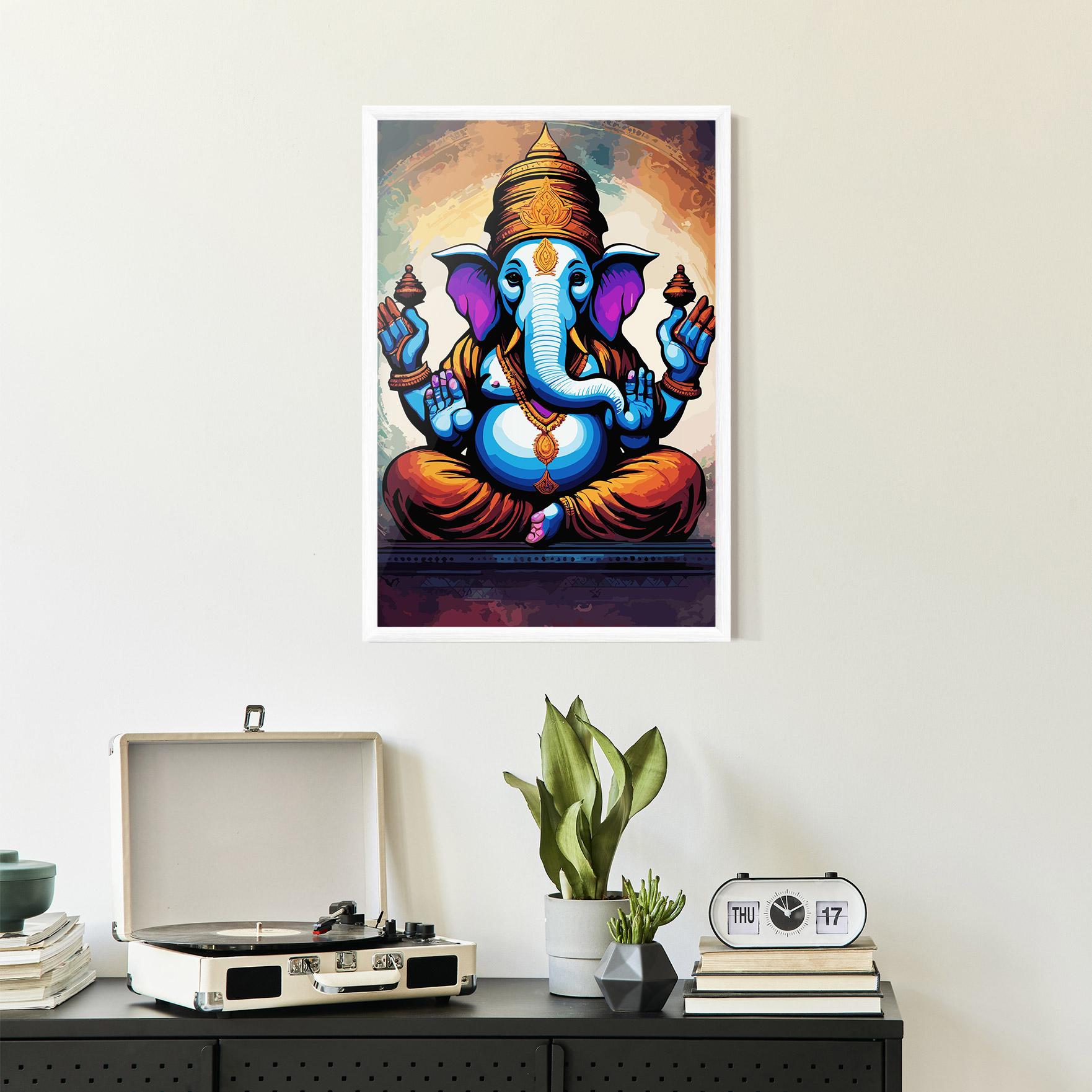 Gerahmte Poster Ganesh Colorful mockup 2