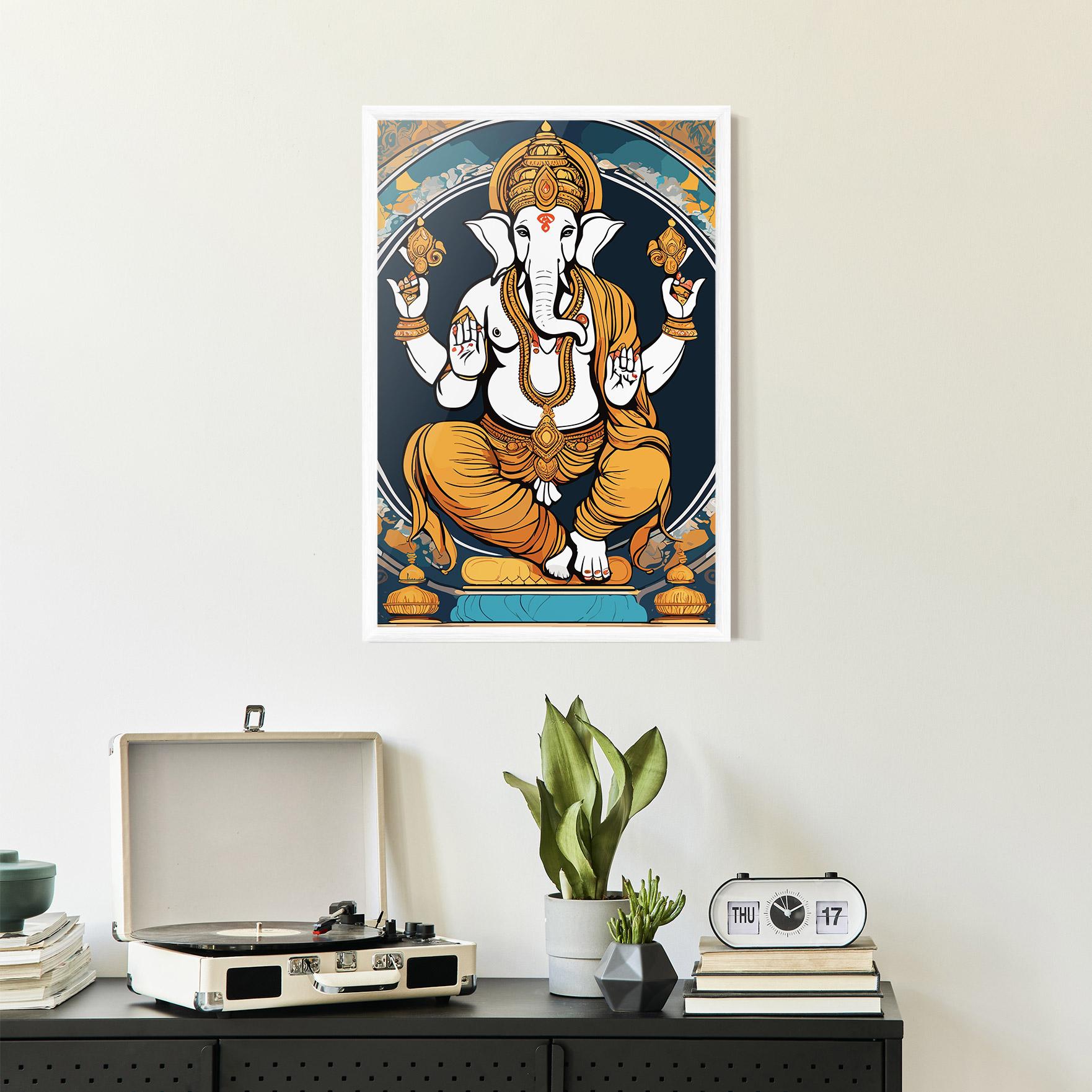 Gerahmte Poster Gold Ganpati mockup 2