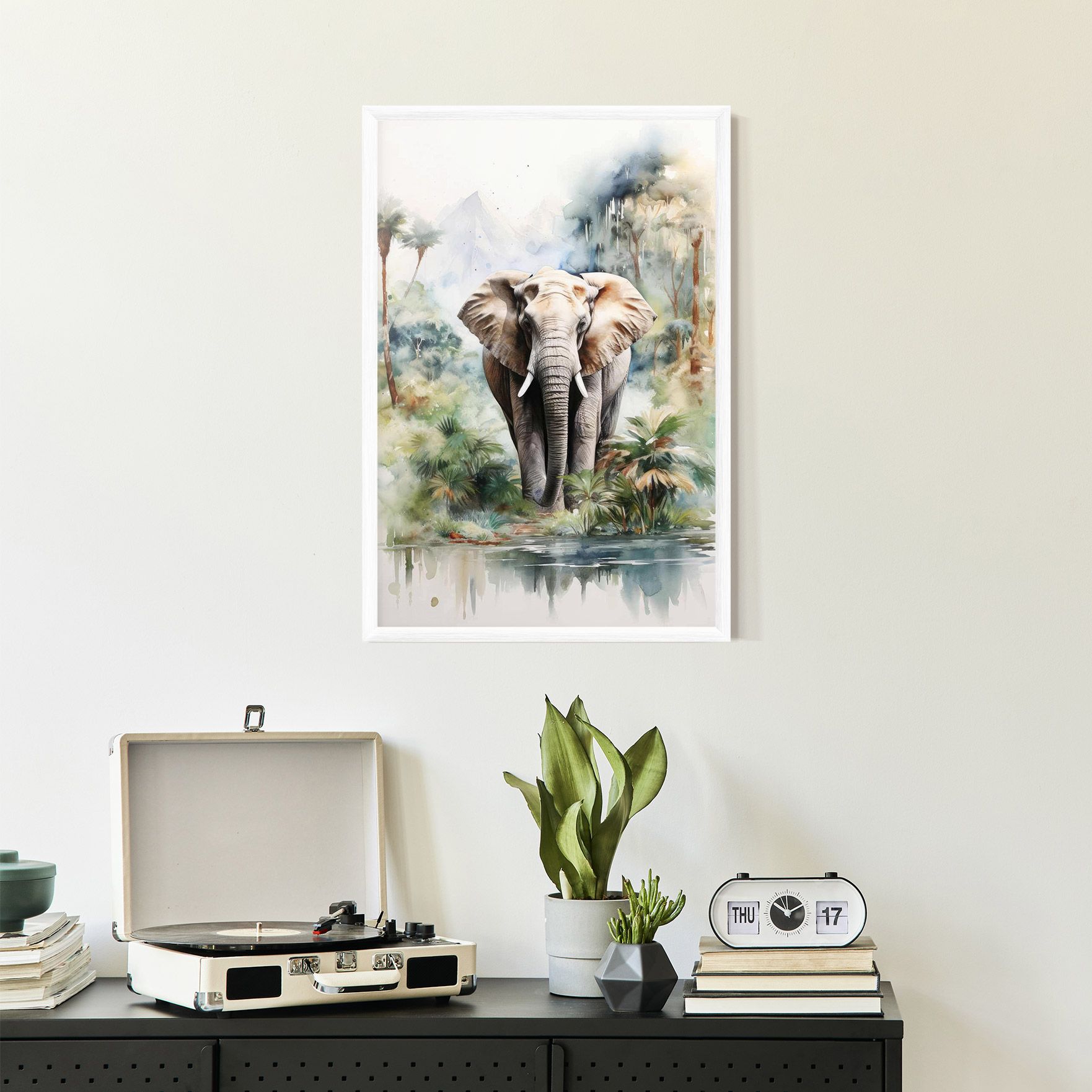 Wild Watercolor Elephant mockup 2