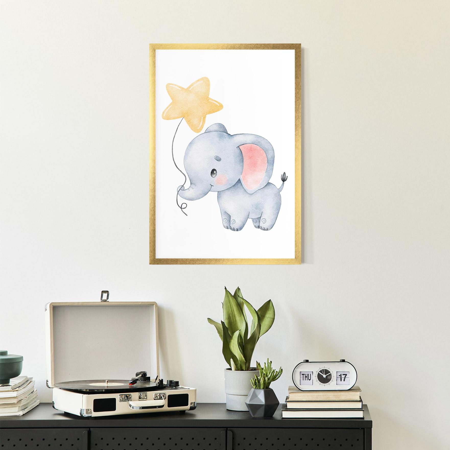 Gerahmte Poster Baby Elephant Kids mockup 2