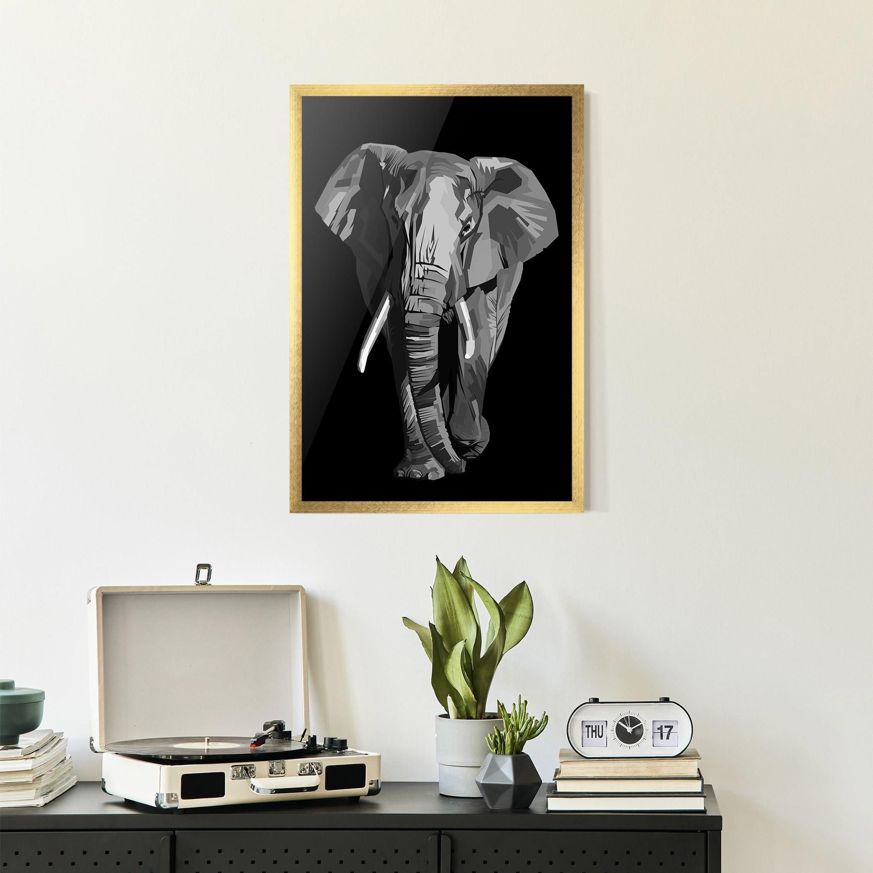 Gerahmte Poster Beautiful Grey Elephant mockup 2