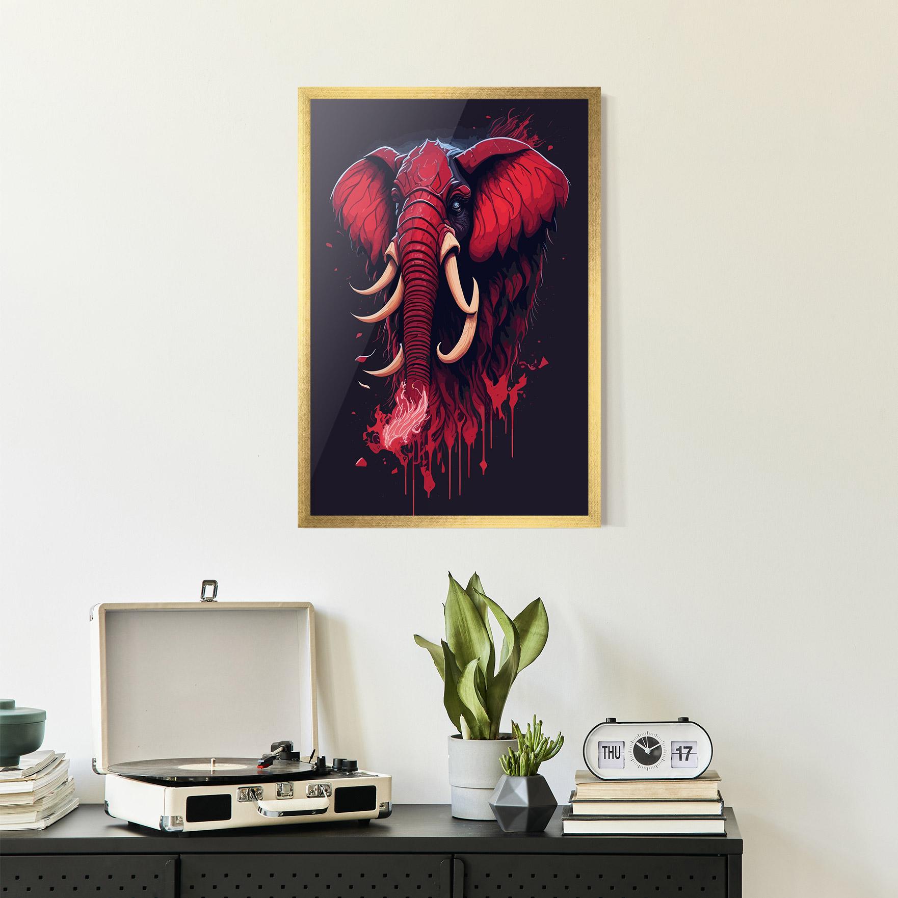 Gerahmte Poster Bloody Elephant mockup 2