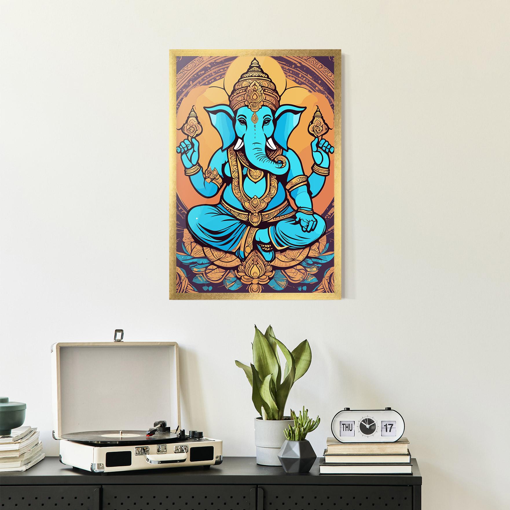 Gerahmte Poster Blue Elephant mockup 2