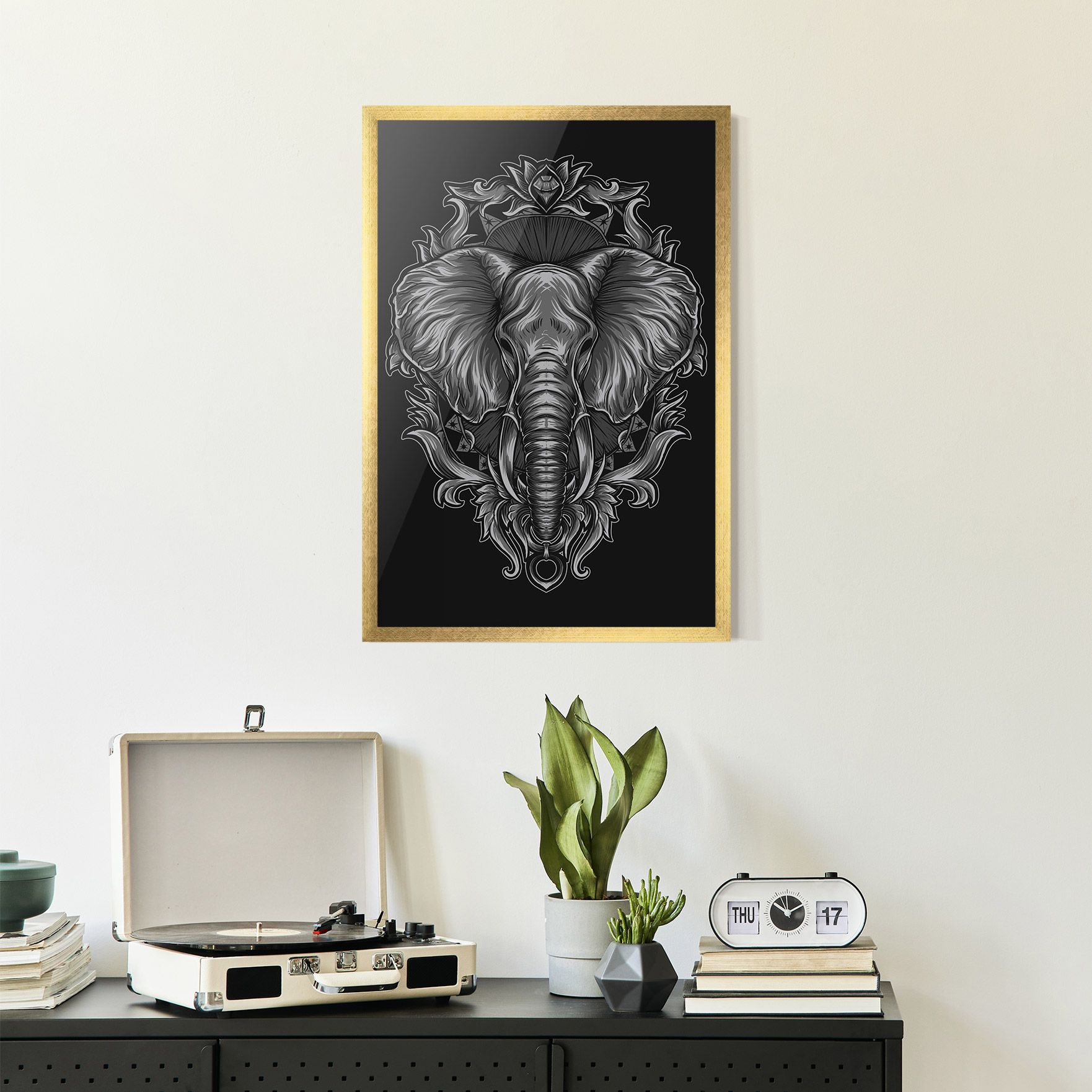 Grey Elephant Head mockup 2