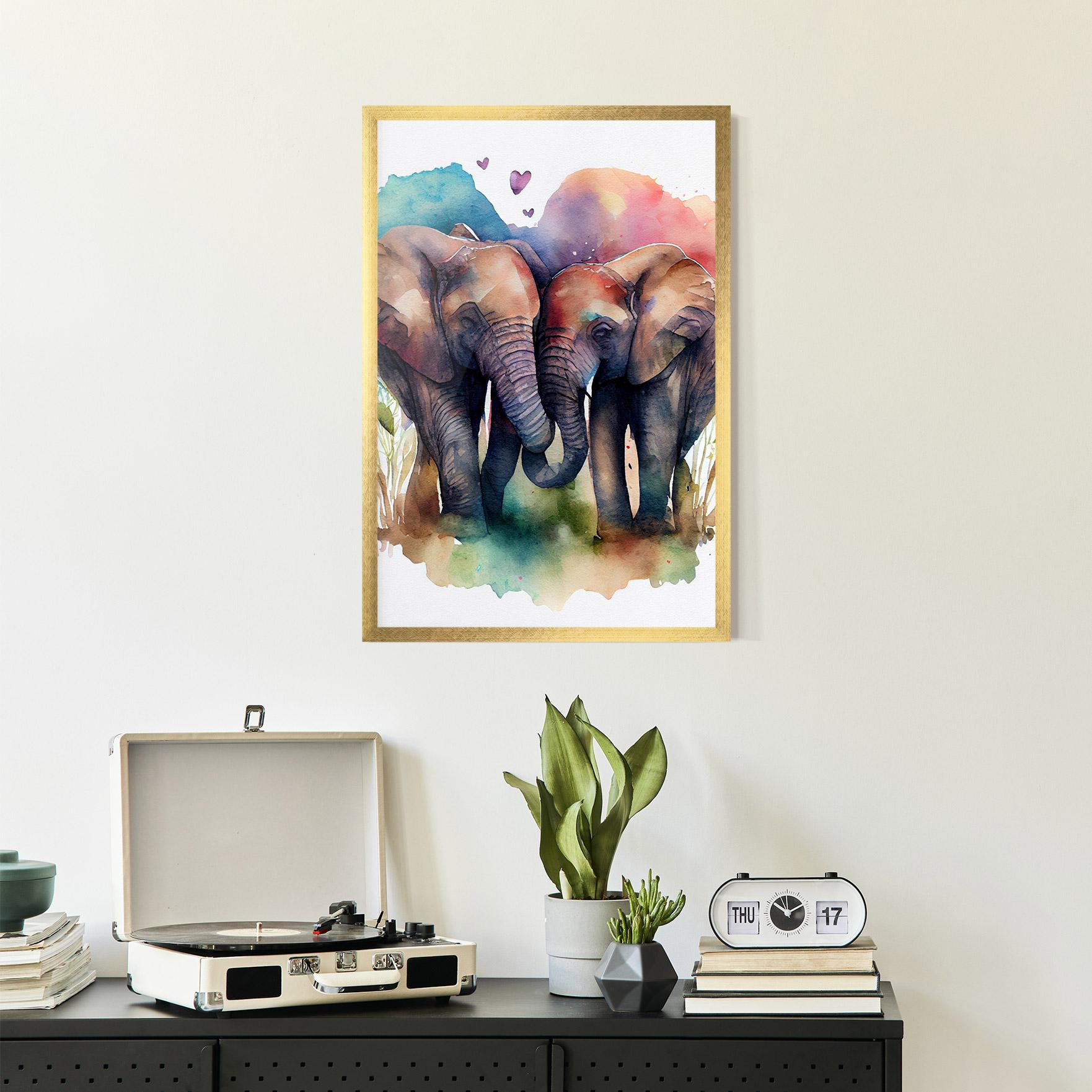 Gerahmte Poster Watercolor Love mockup 2
