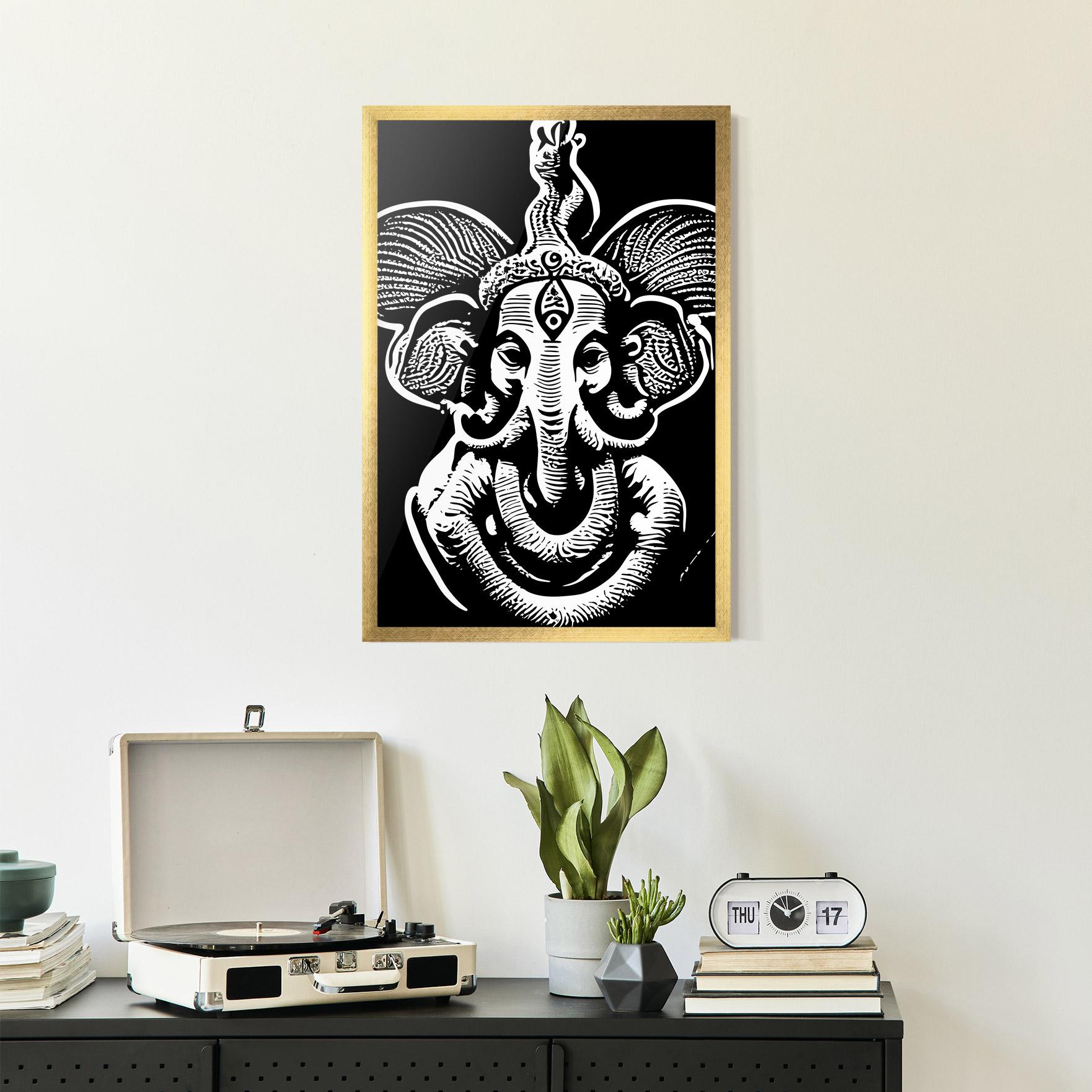 Gerahmte Poster White Head Elephant mockup 2