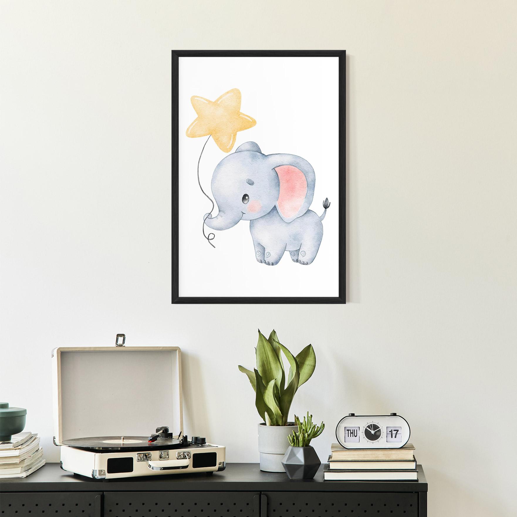 Gerahmte Poster Baby Elephant Kids mockup 2
