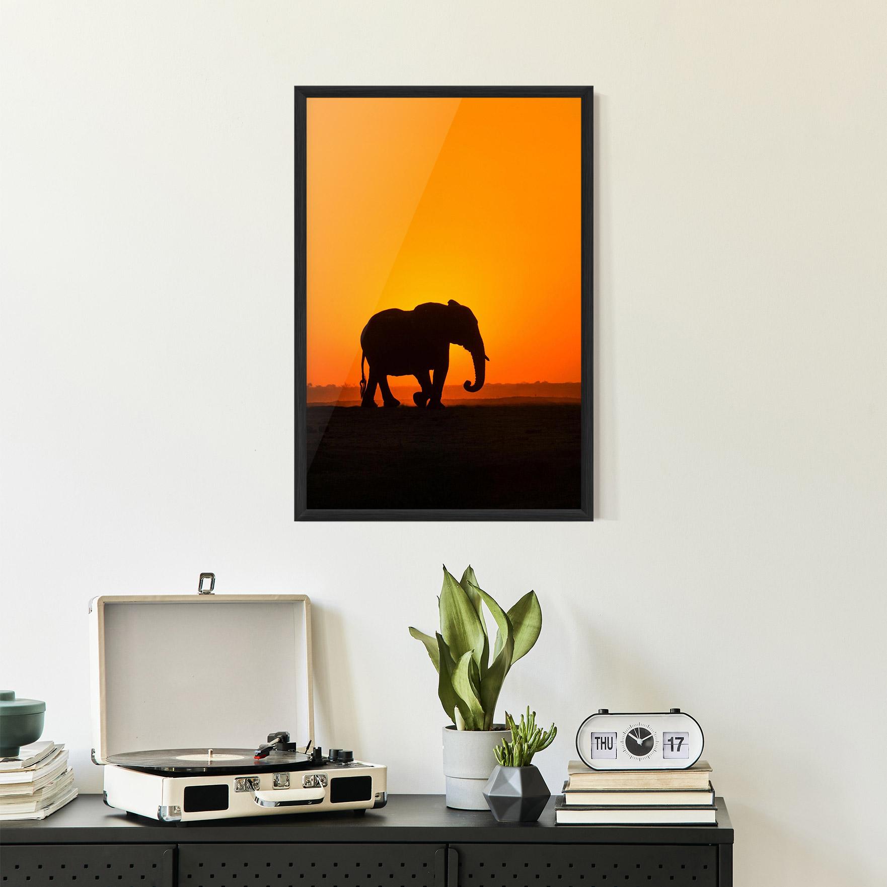 Gerahmte Poster Beautiful Elephant mockup 2