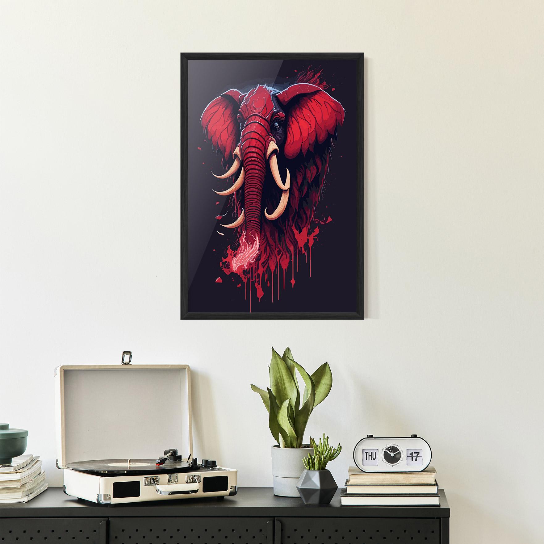 Gerahmte Poster Bloody Elephant mockup 2