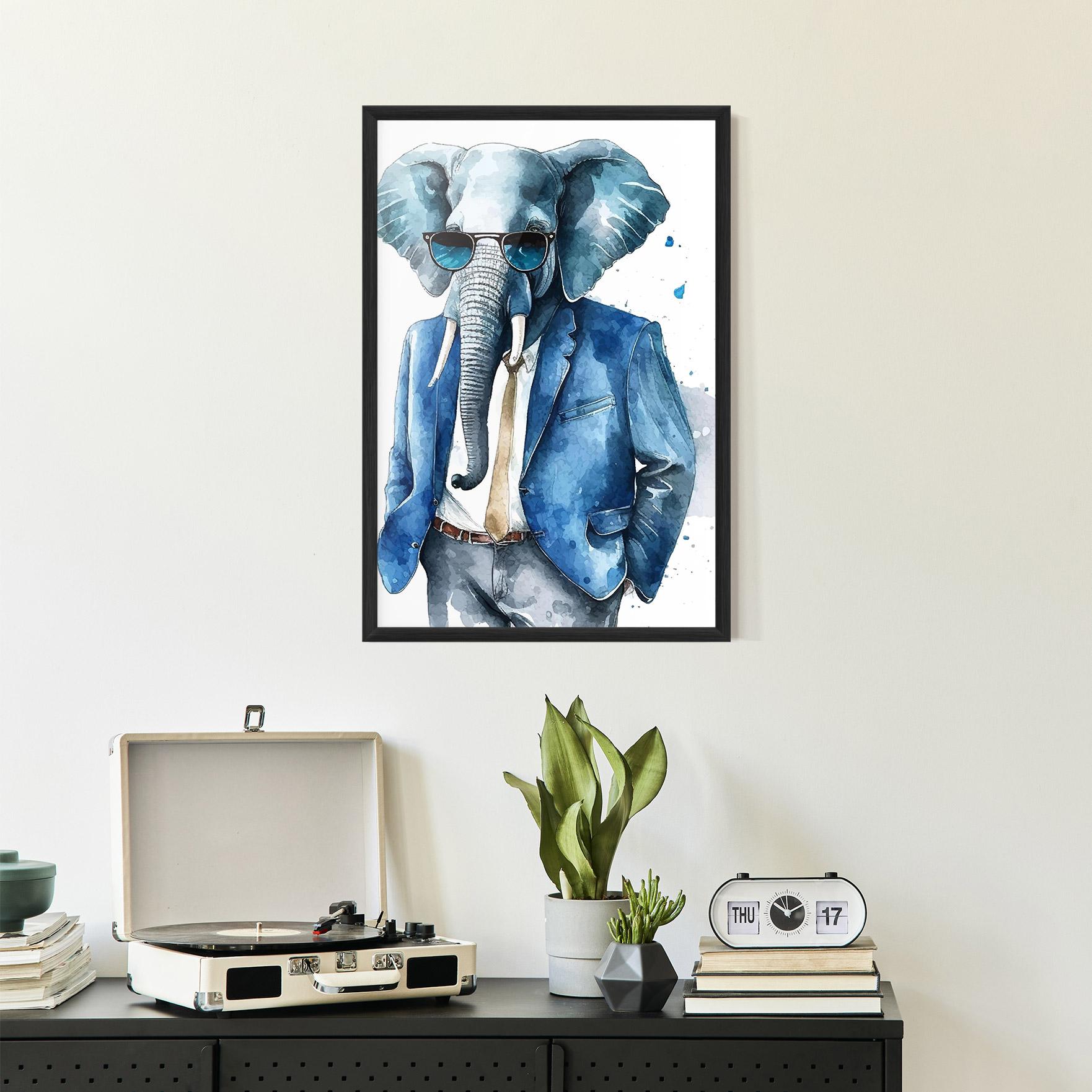 Gerahmte Poster Bussiness Elephant mockup 2