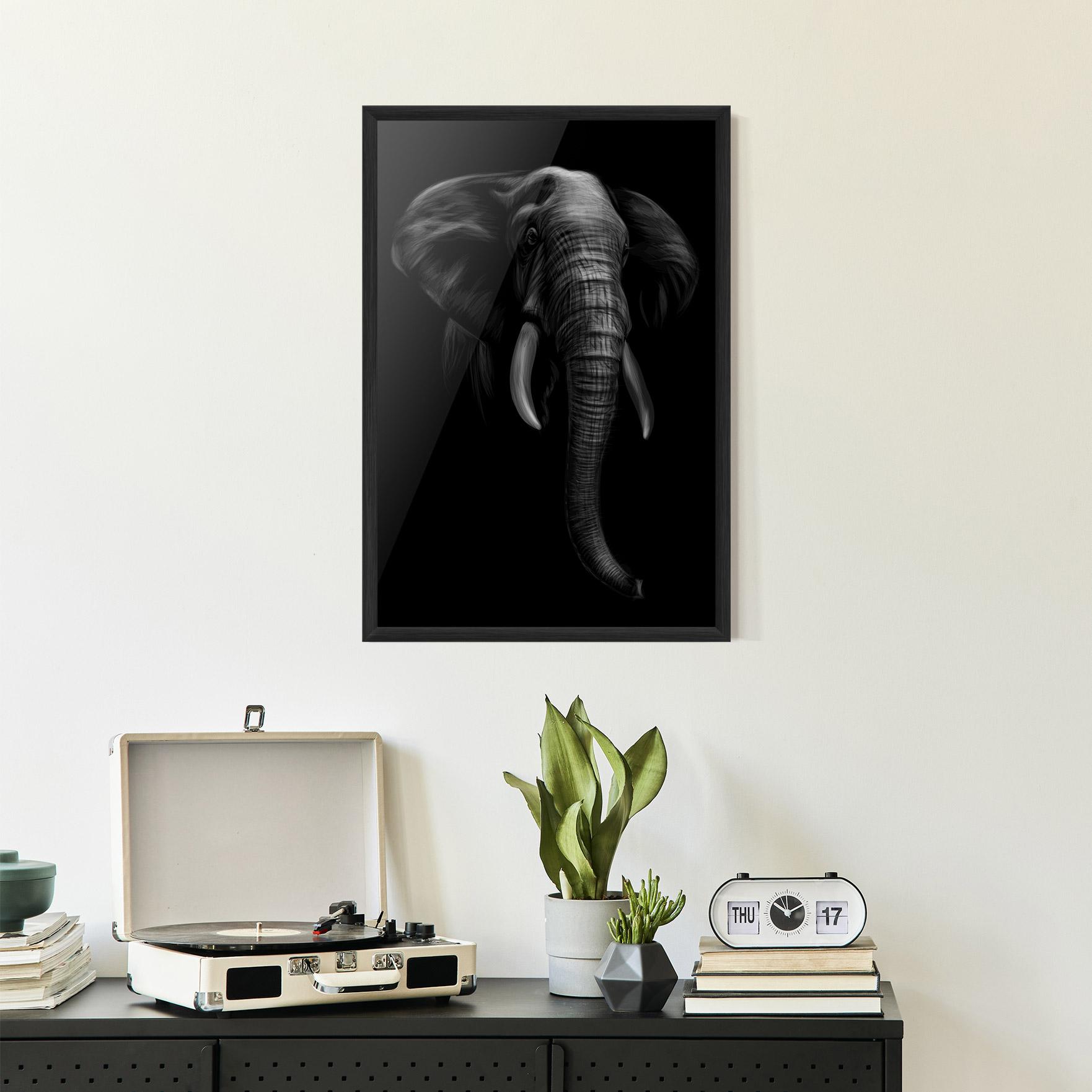 Gerahmte Poster Elephant Head mockup 2