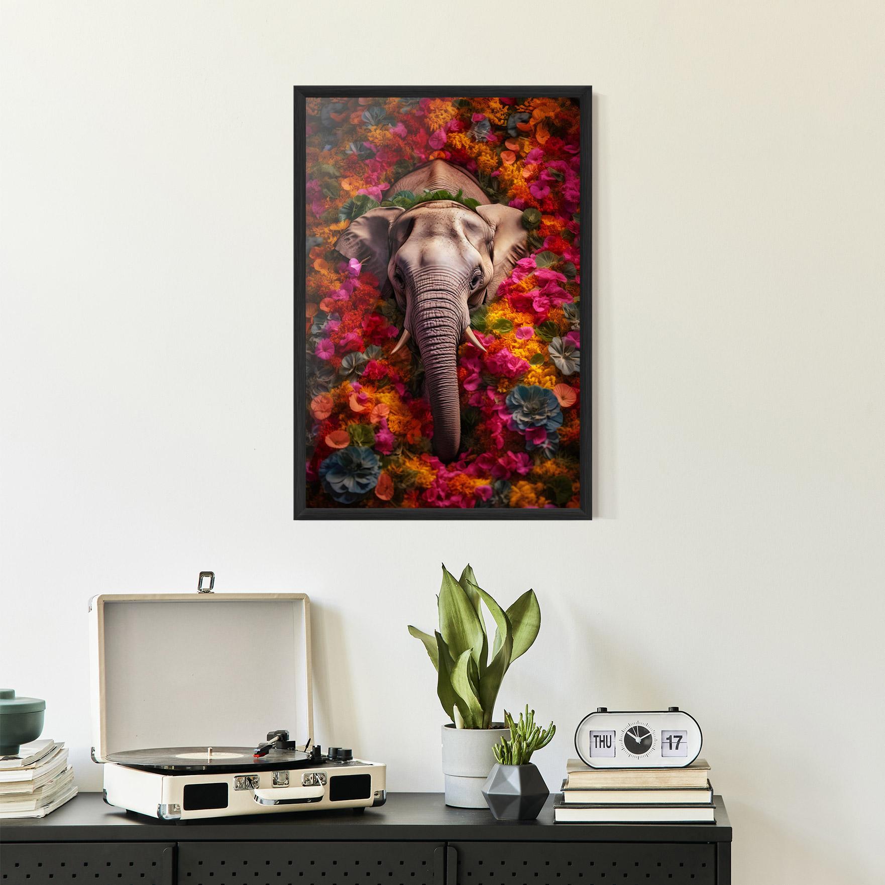 Gerahmte Poster Flower Elephant mockup 2