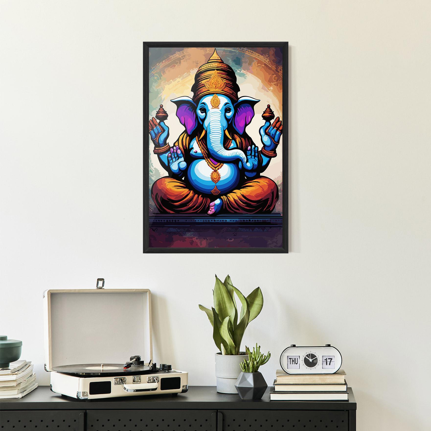 Gerahmte Poster Ganesh Colorful mockup 2