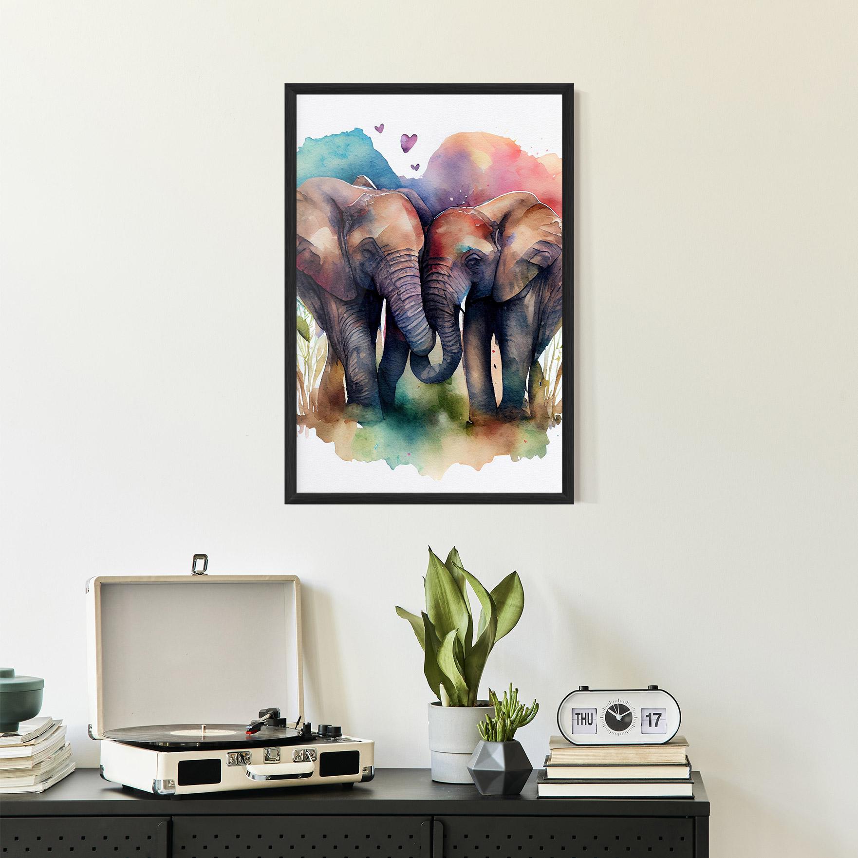 Gerahmte Poster Watercolor Love mockup 2