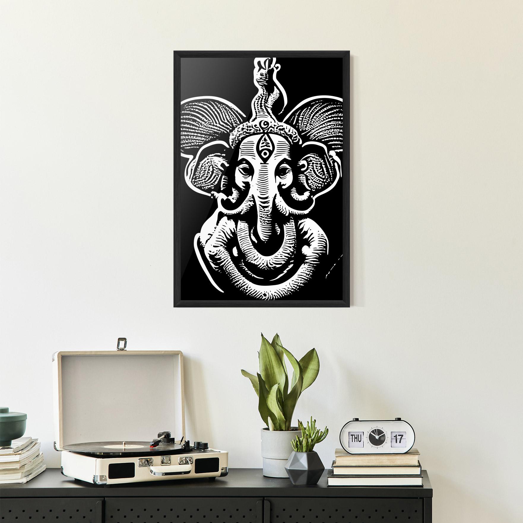 Gerahmte Poster White Head Elephant mockup 2
