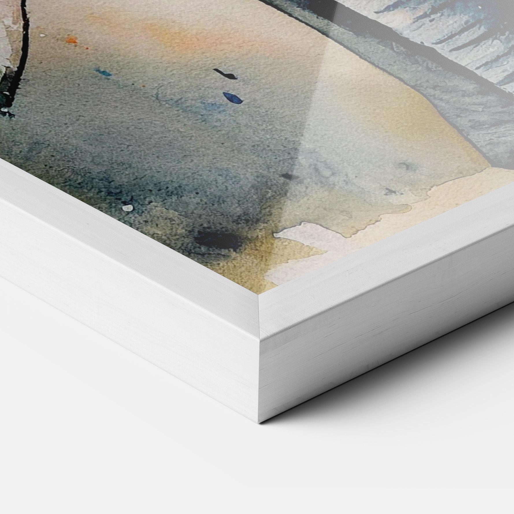 Gerahmte Poster Watercolor Elephant Art mockup 3