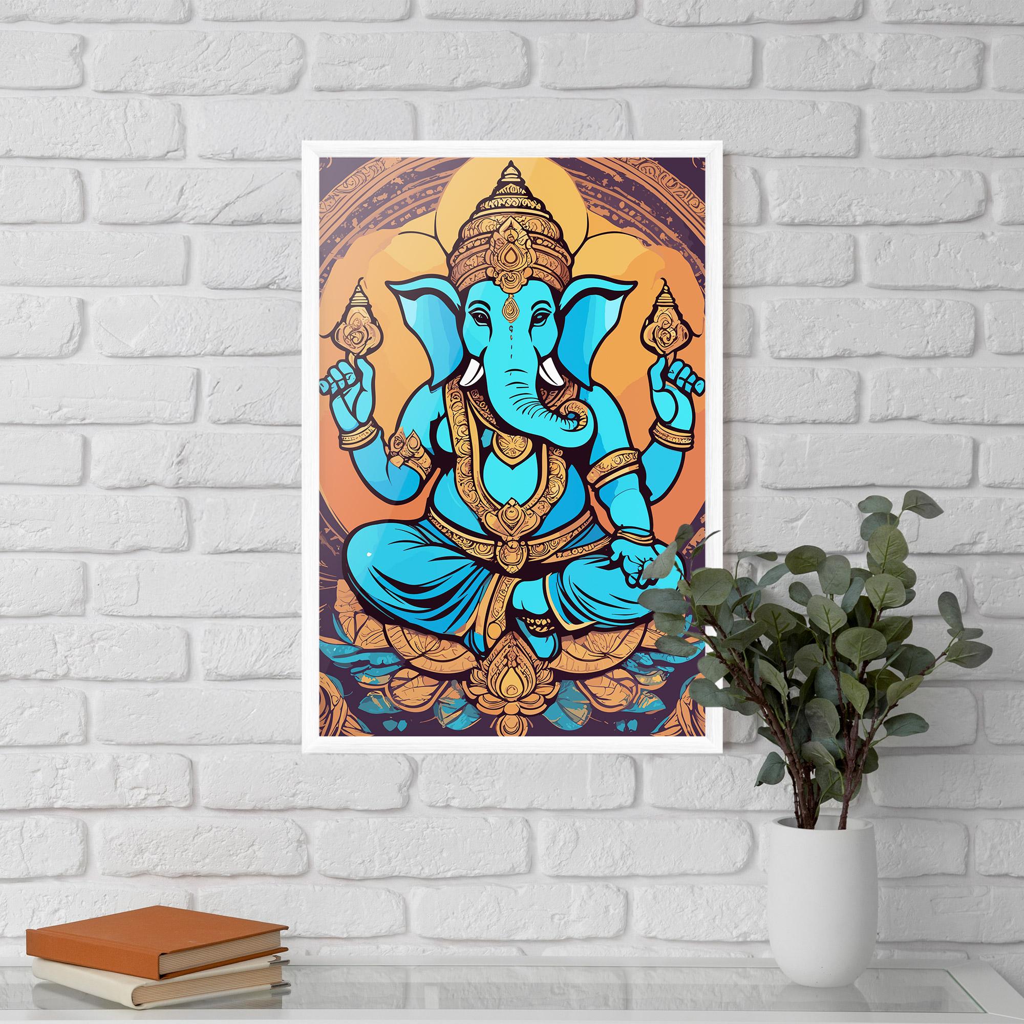 Gerahmte Poster Blue Elephant mockup 5