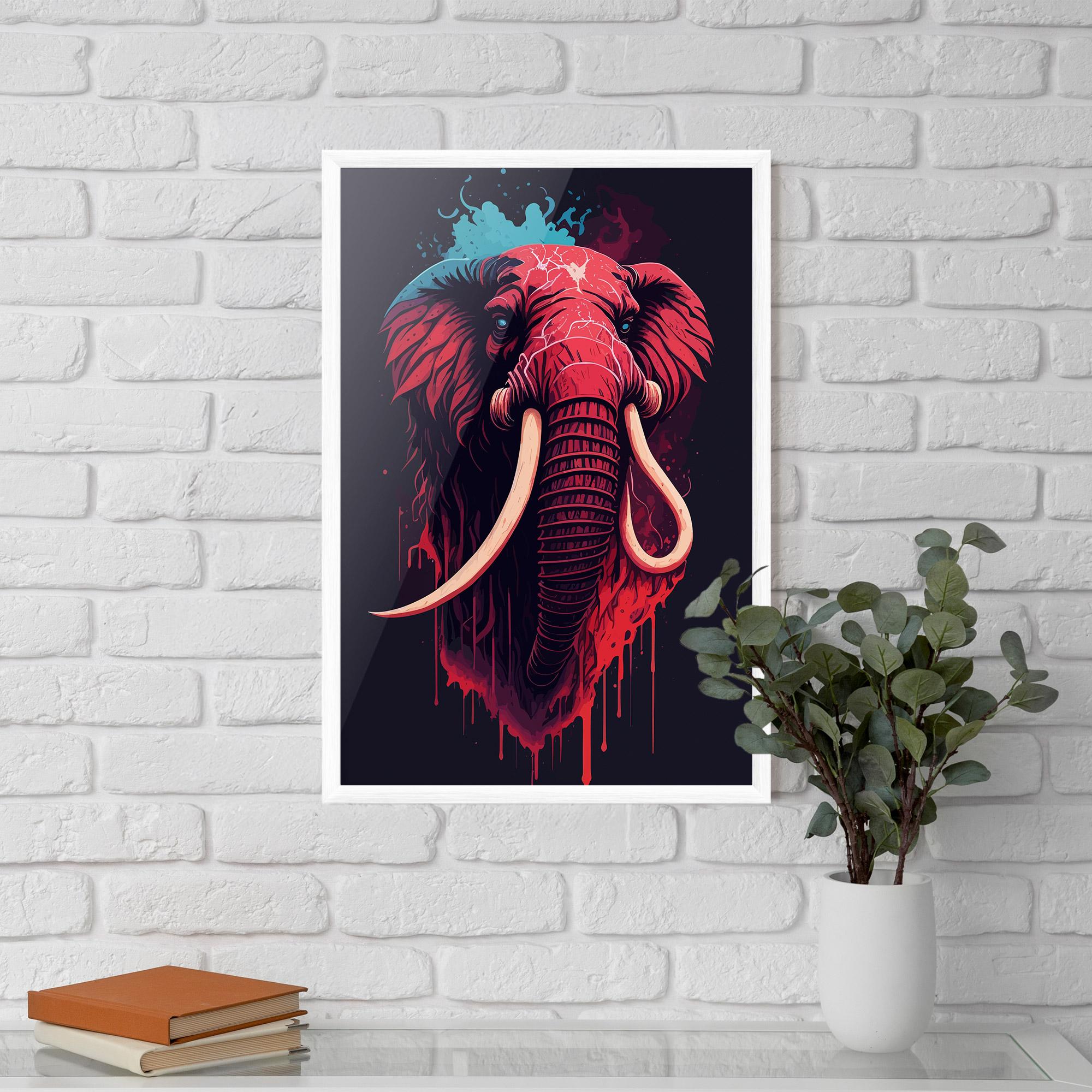 Gerahmte Poster Blue Red Elephant mockup 5