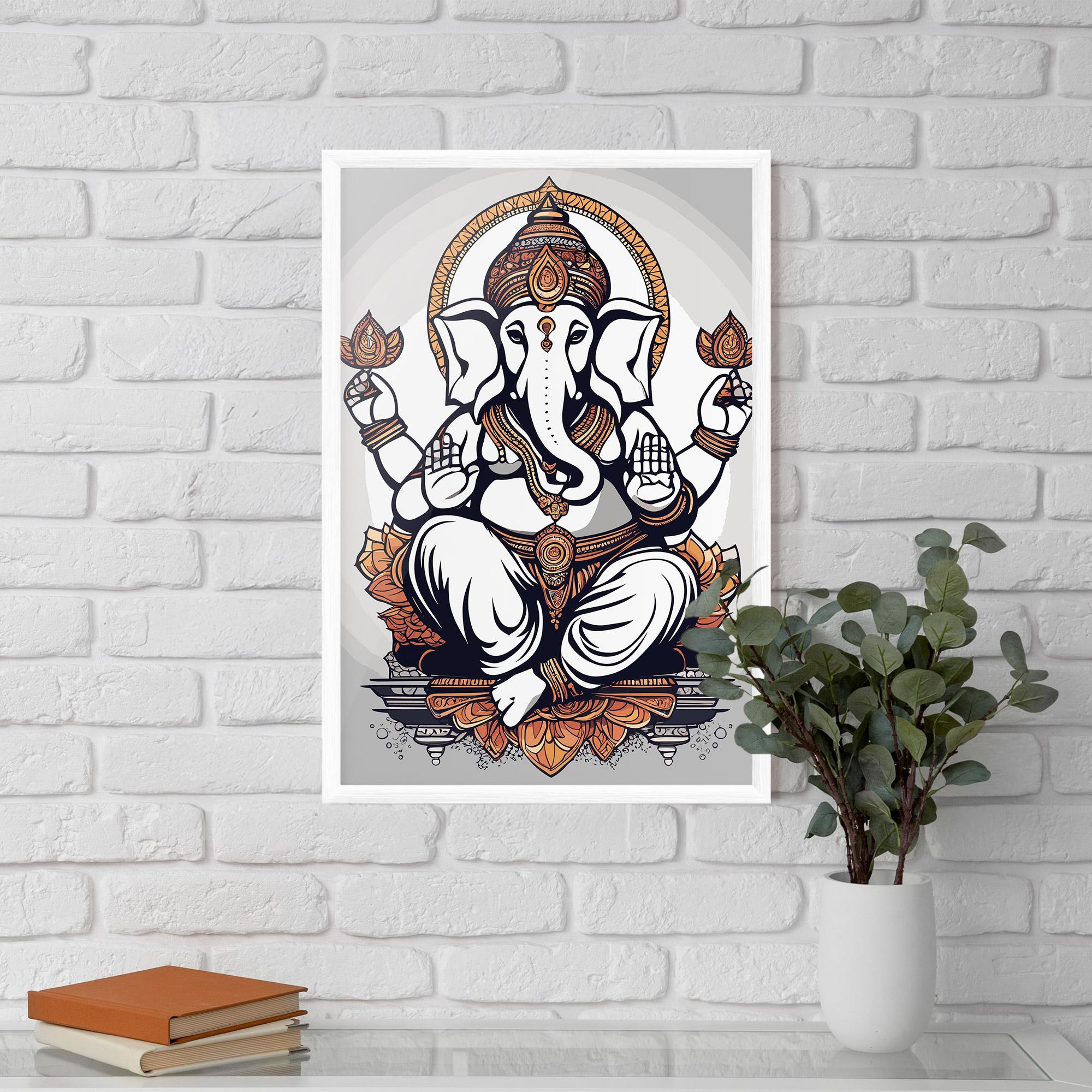 Gerahmte Poster Chaturthi Grey mockup 5