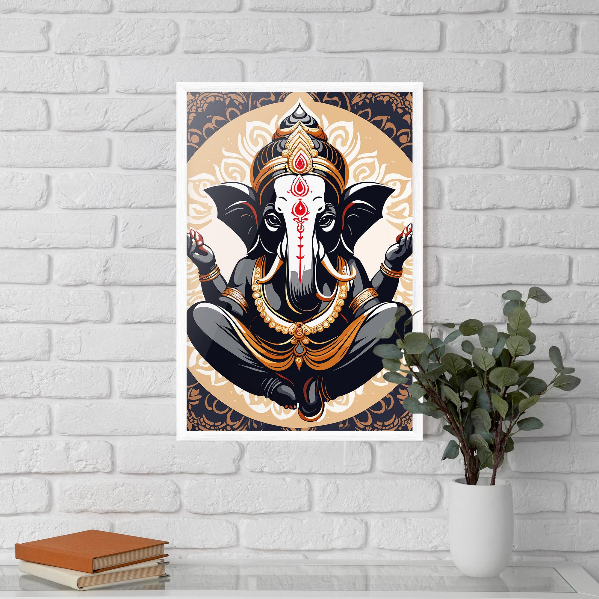 Gerahmte Poster Elefant Color Mix mockup 5