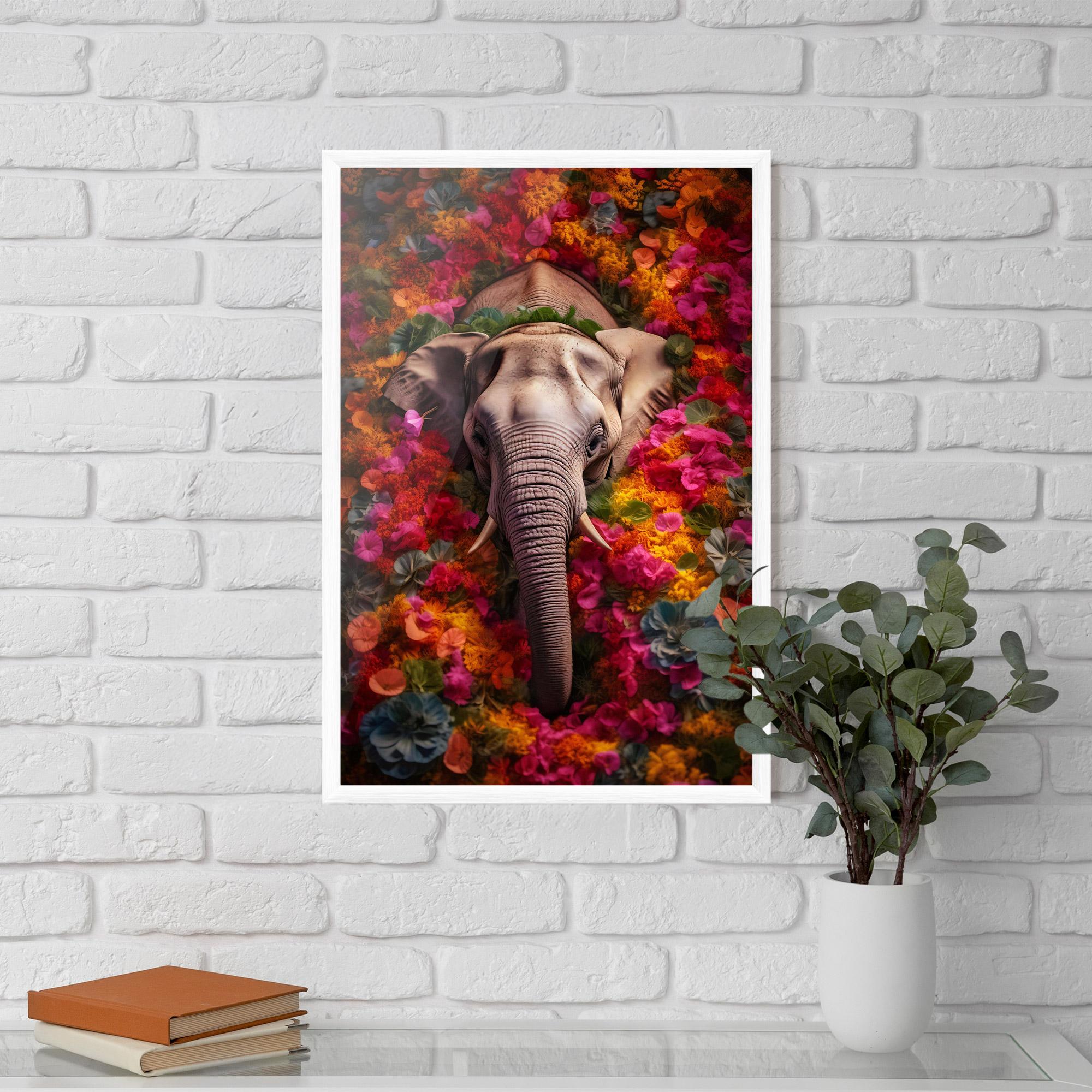 Gerahmte Poster Flower Elephant mockup 5