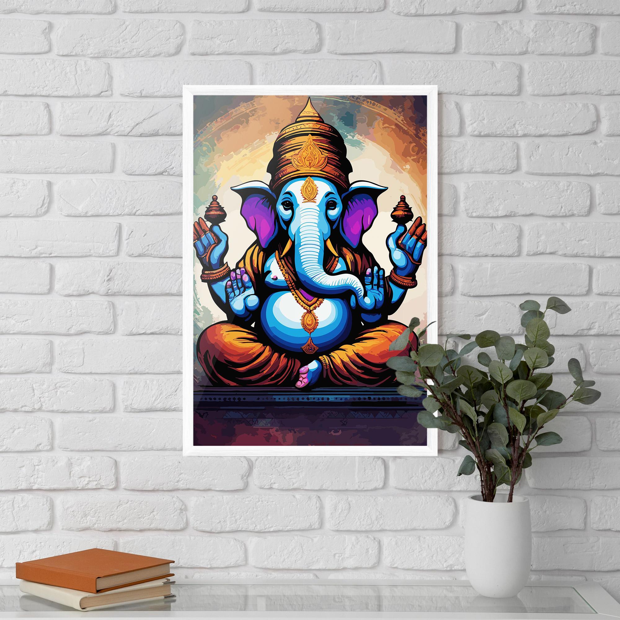 Gerahmte Poster Ganesh Colorful mockup 5