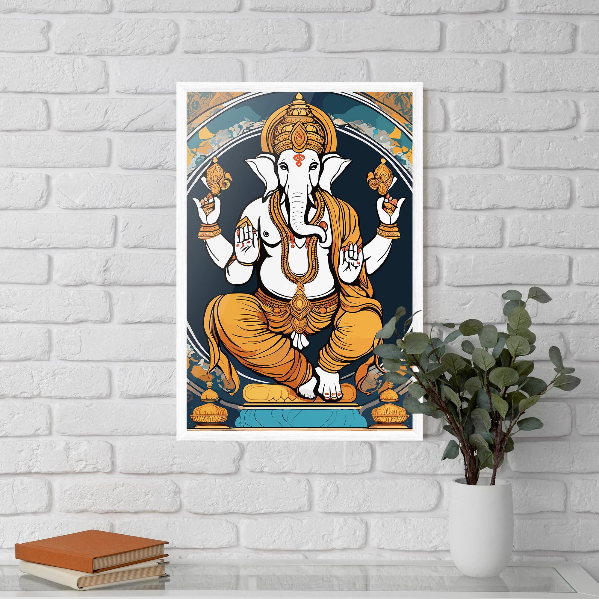 Gerahmte Poster Gold Ganpati mockup 5