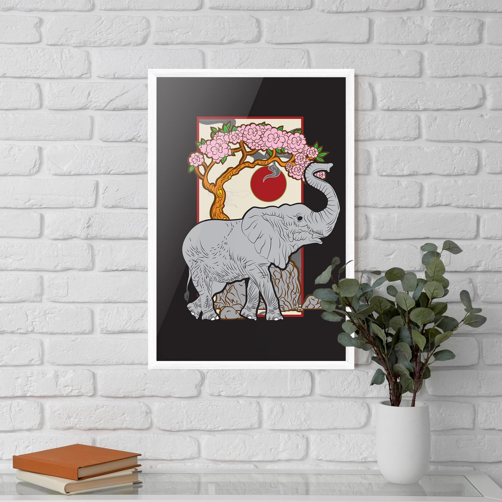 Gerahmte Poster Three Elephant mockup 5