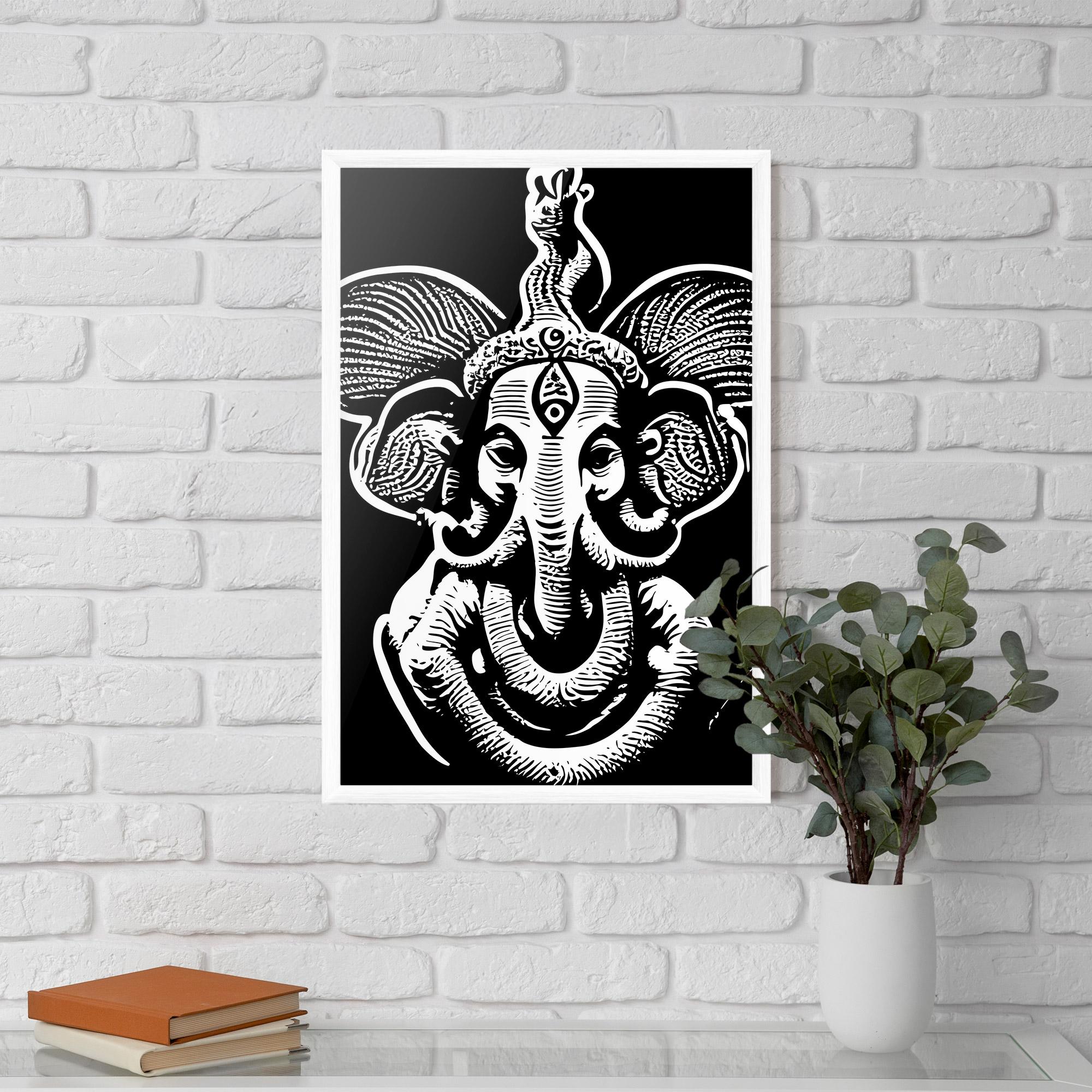Gerahmte Poster White Head Elephant mockup 5