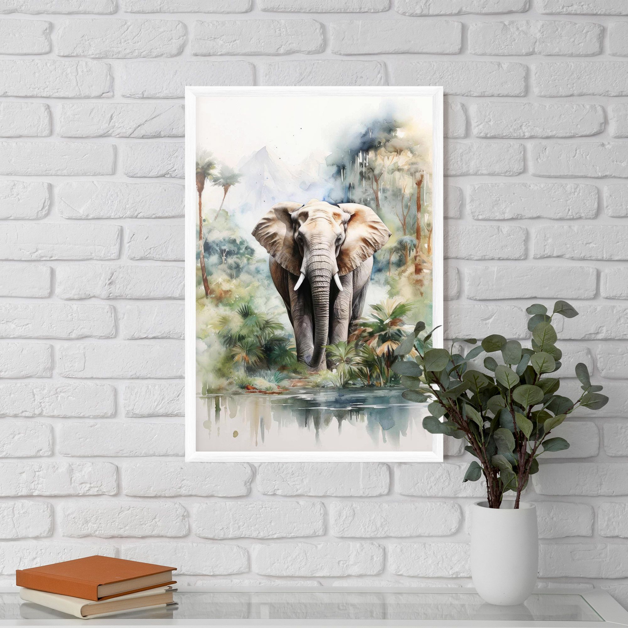 Wild Watercolor Elephant mockup 5