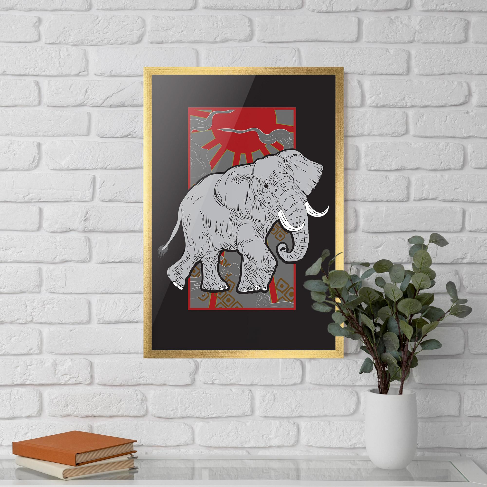 Gerahmte Poster Asian Elephant mockup 5
