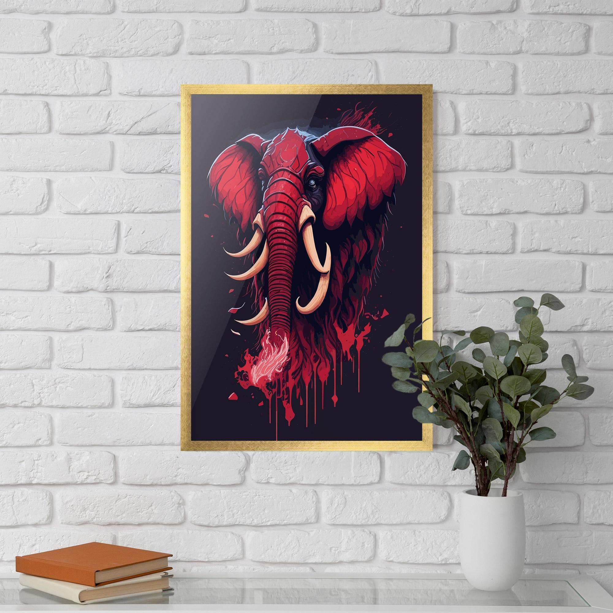 Gerahmte Poster Bloody Elephant mockup 5
