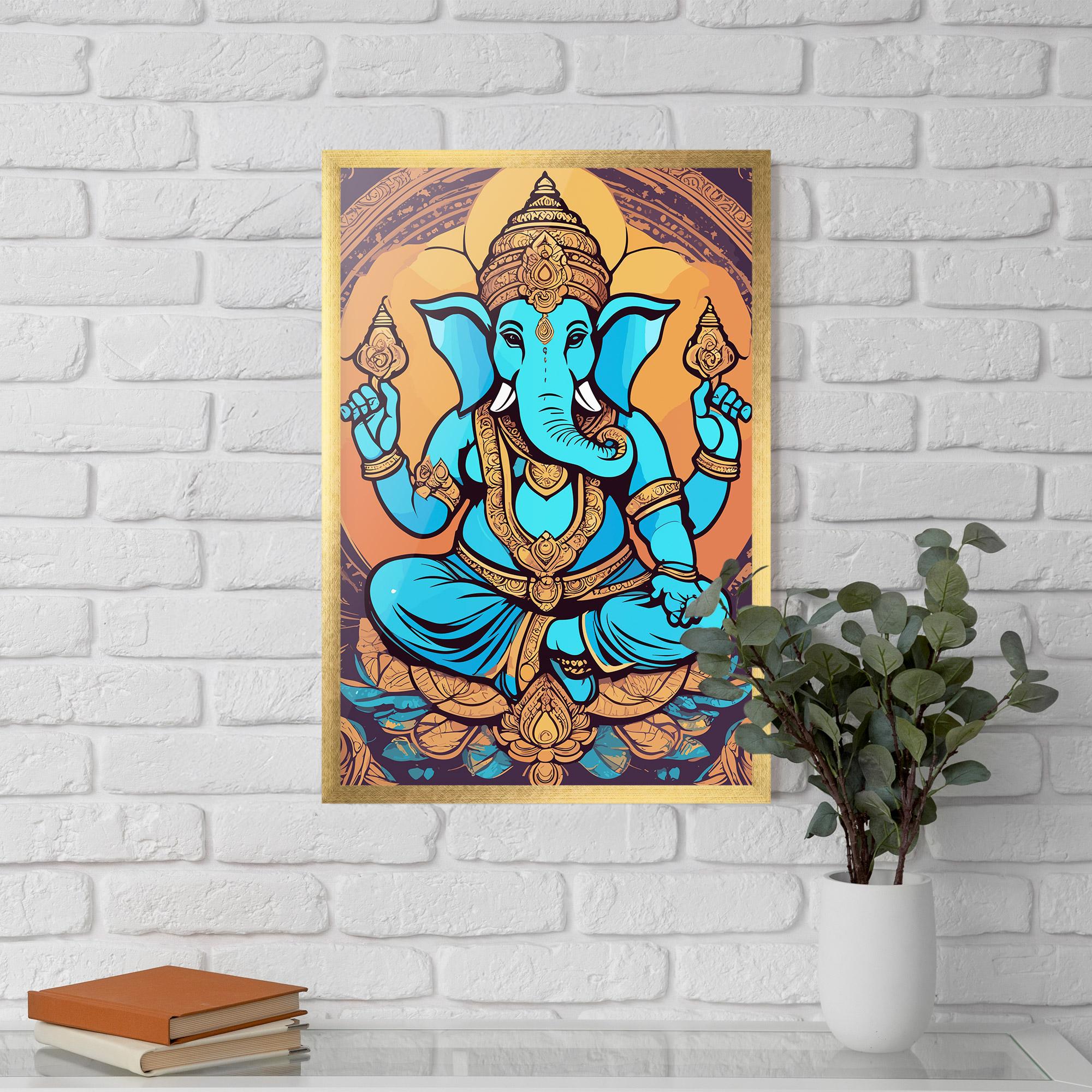 Gerahmte Poster Blue Elephant mockup 5