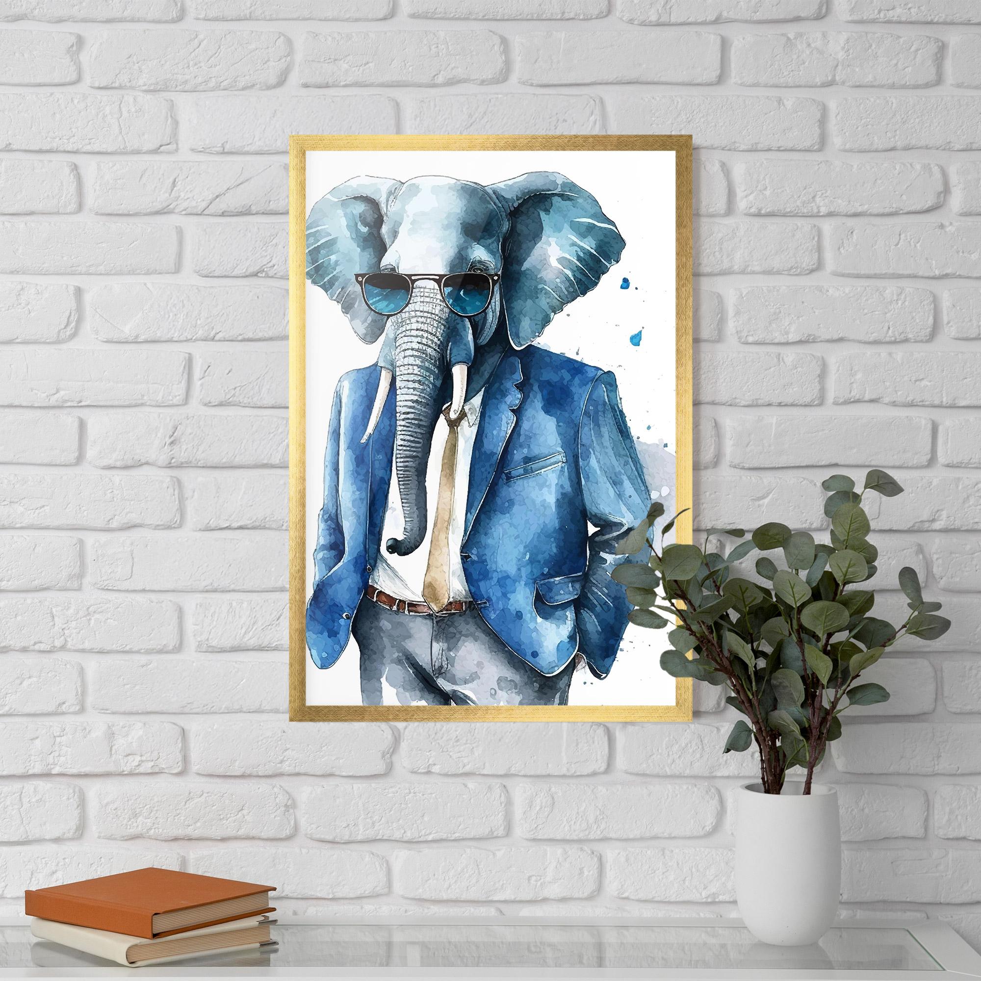 Gerahmte Poster Bussiness Elephant mockup 5