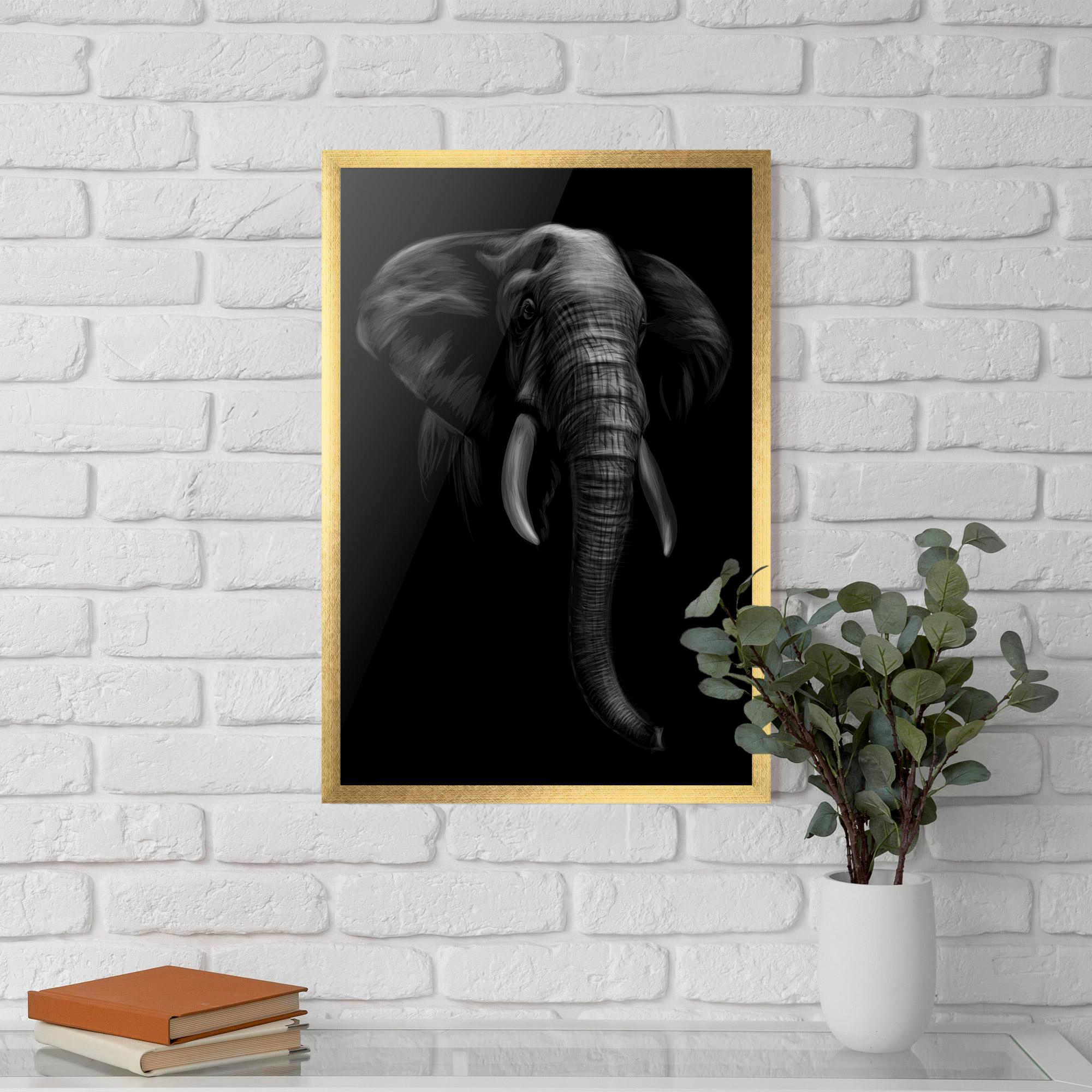 Gerahmte Poster Elephant Head mockup 5