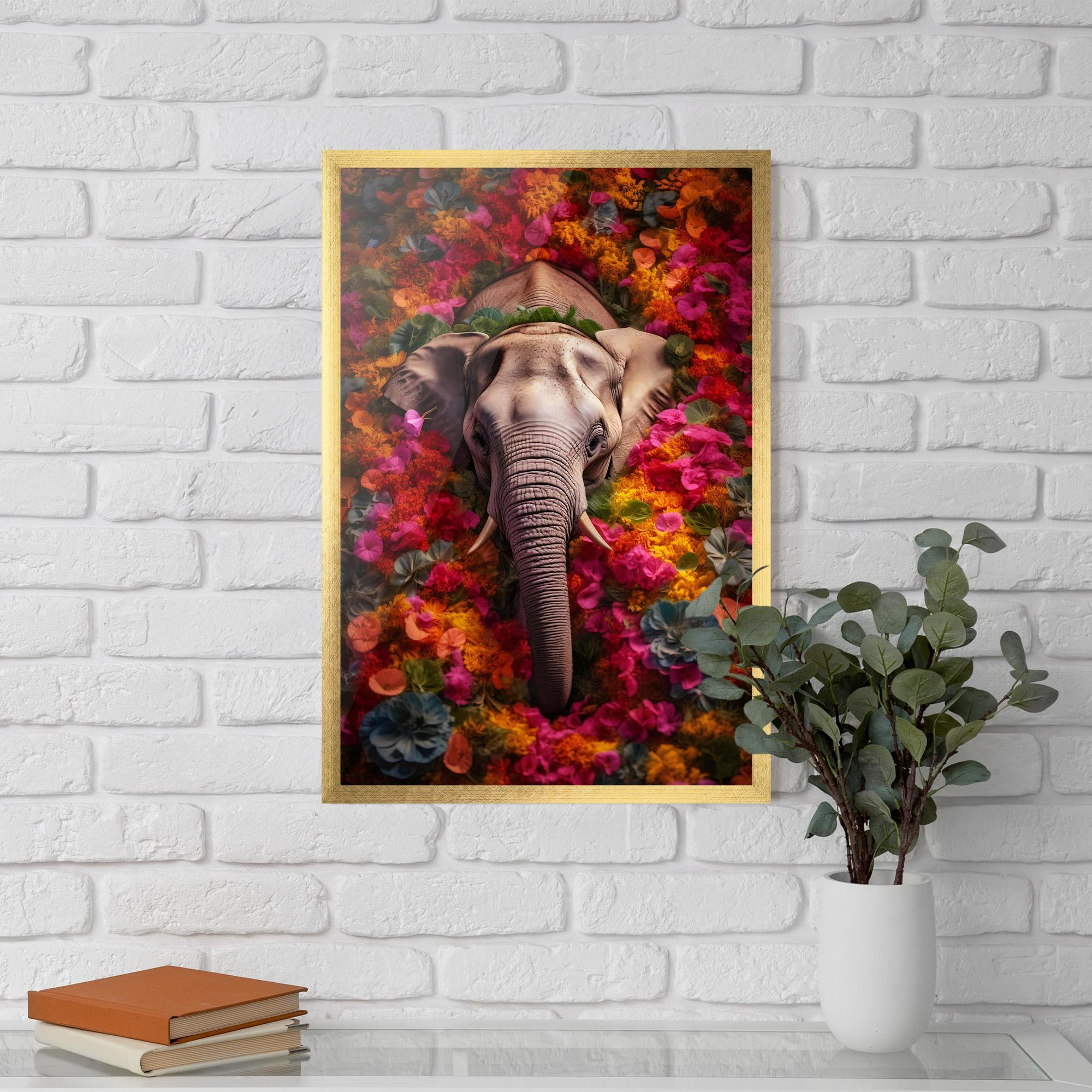 Gerahmte Poster Flower Elephant mockup 5