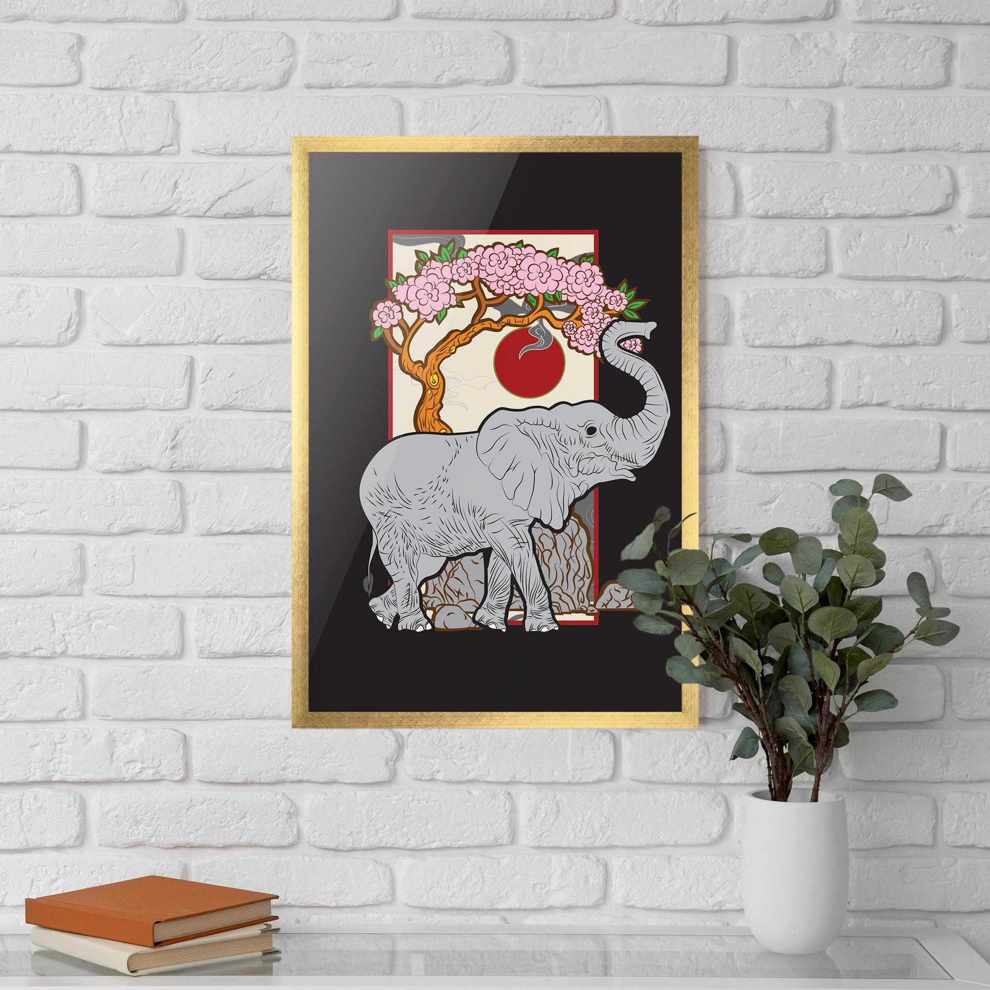 Gerahmte Poster Three Elephant mockup 5