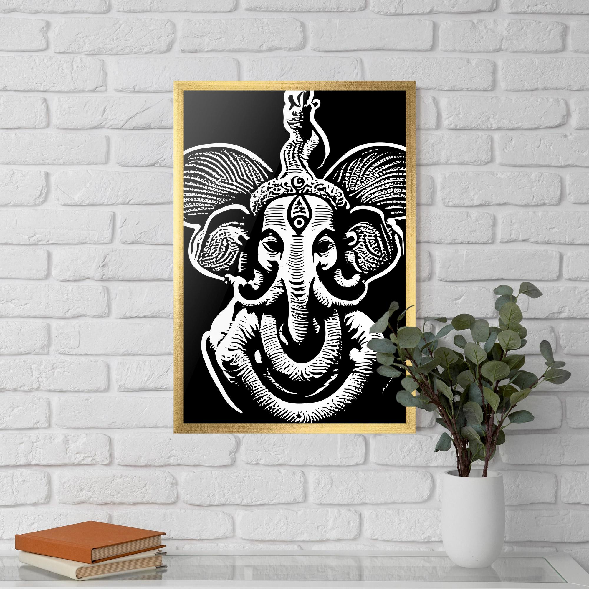 Gerahmte Poster White Head Elephant mockup 5
