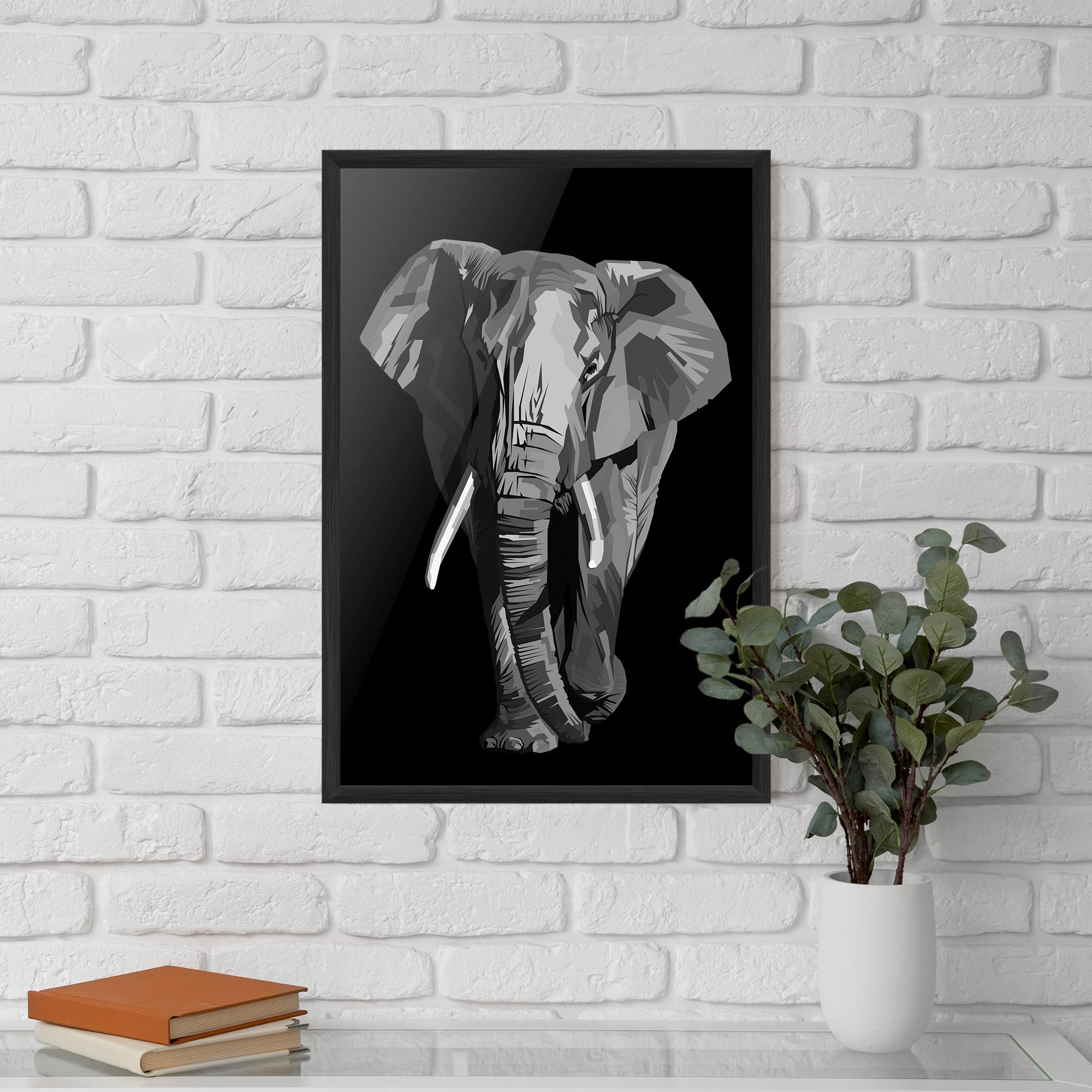 Gerahmte Poster Beautiful Grey Elephant mockup 5