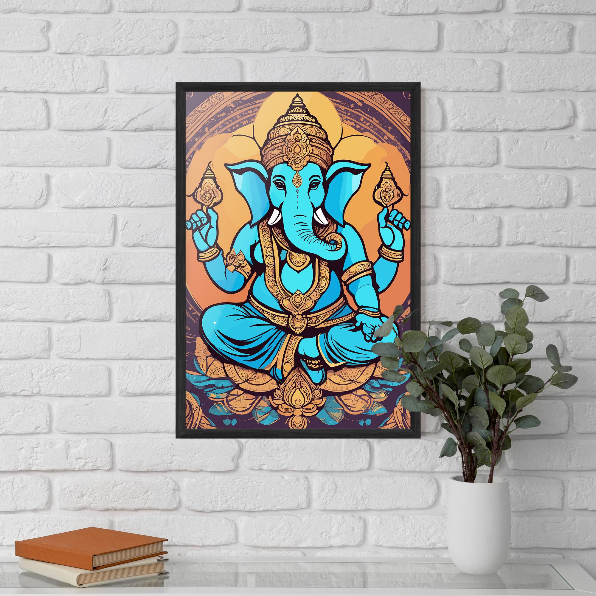 Gerahmte Poster Blue Elephant mockup 5