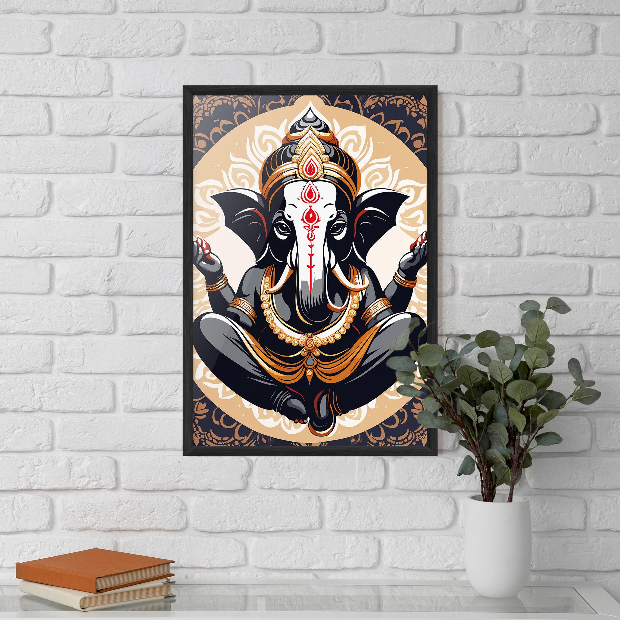 Gerahmte Poster Elefant Color Mix mockup 5