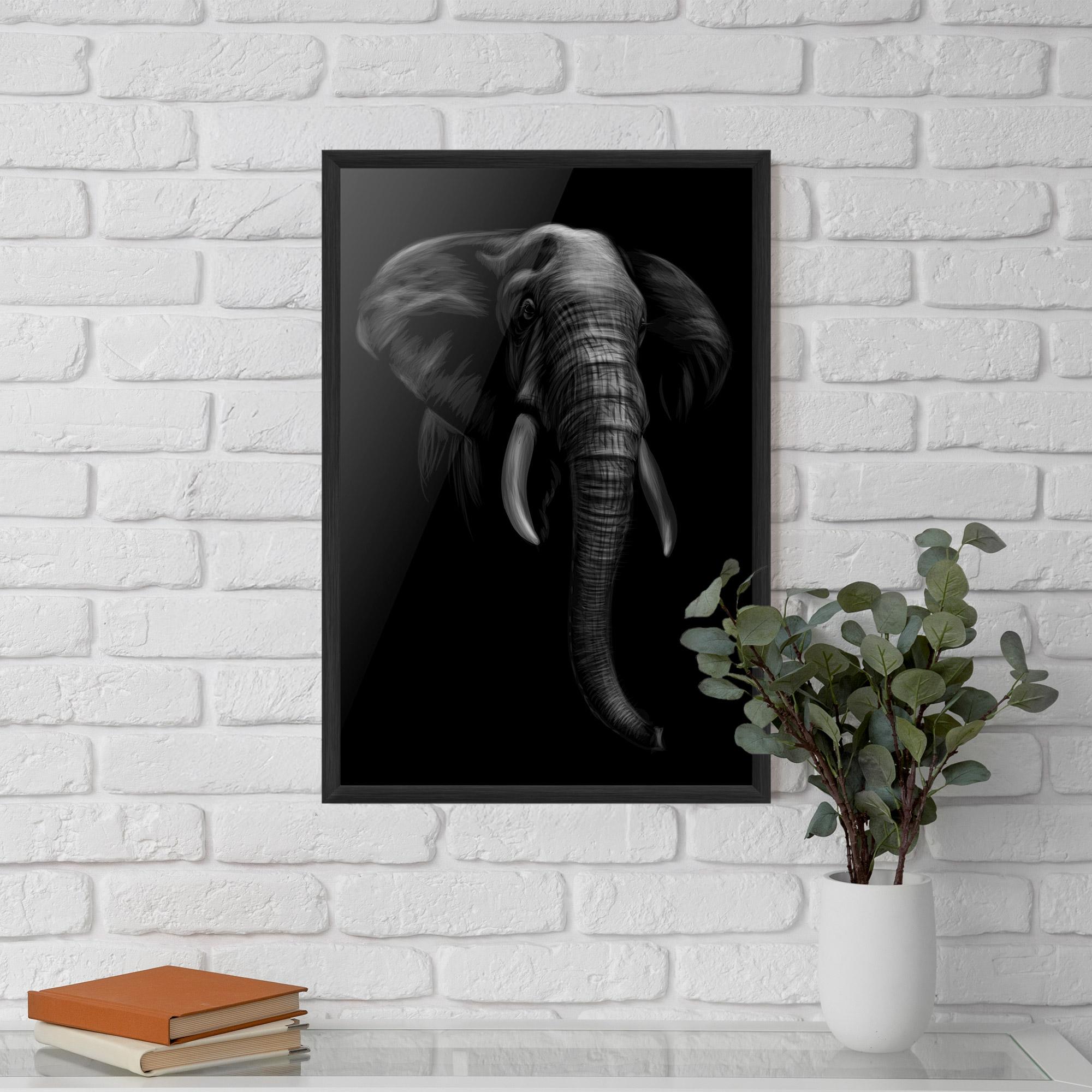 Gerahmte Poster Elephant Head mockup 5