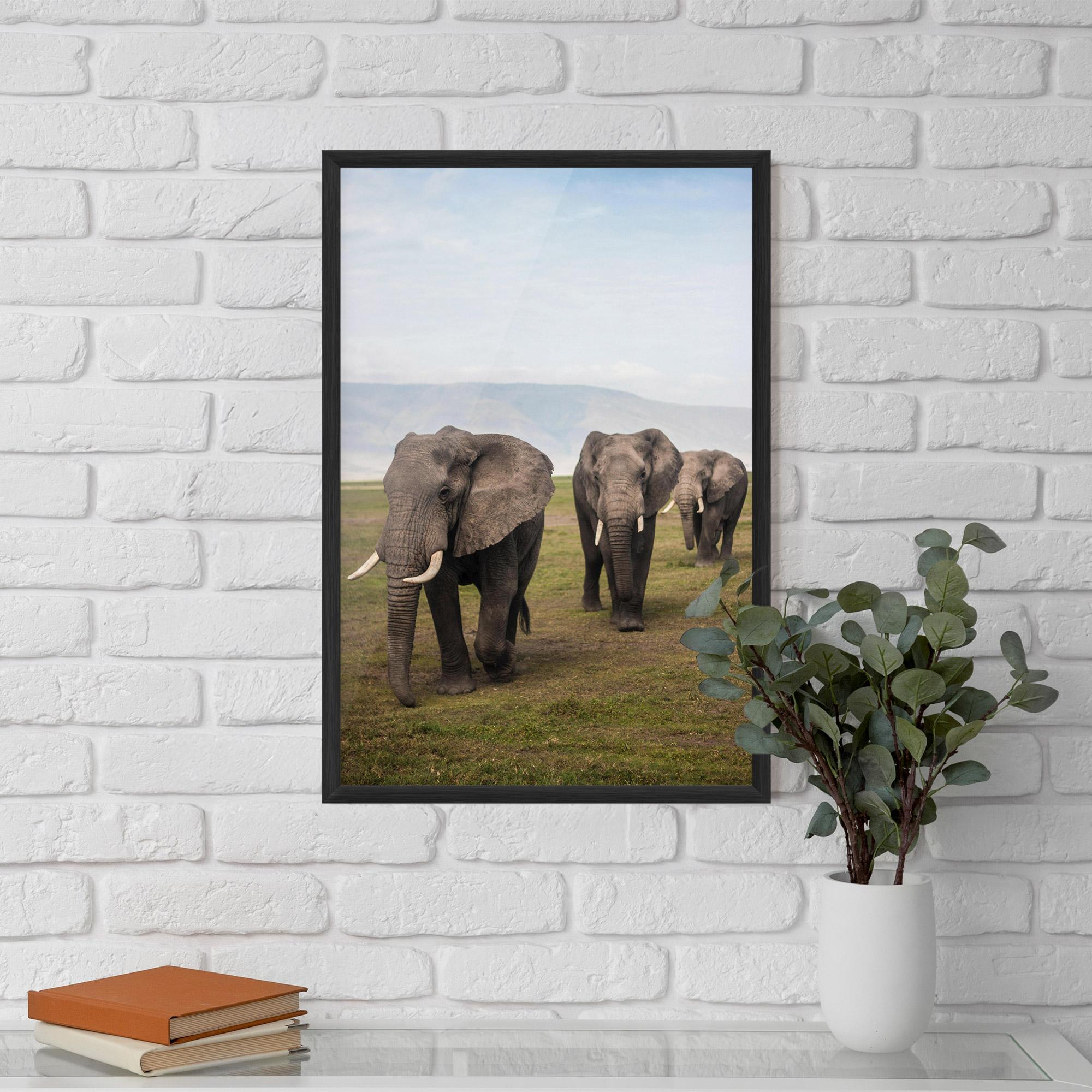 Gerahmte Poster Elephant Landscape mockup 5