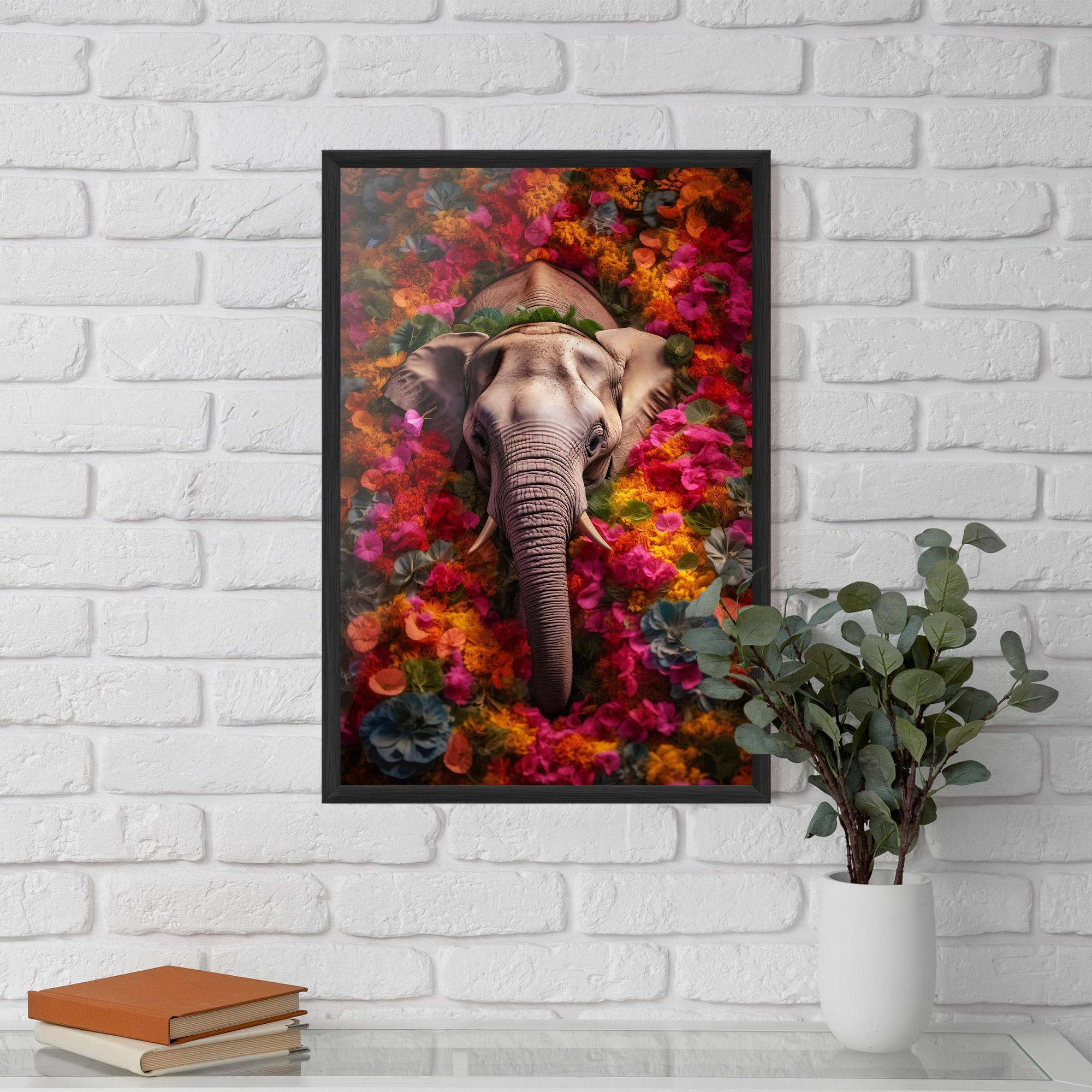 Gerahmte Poster Flower Elephant mockup 5