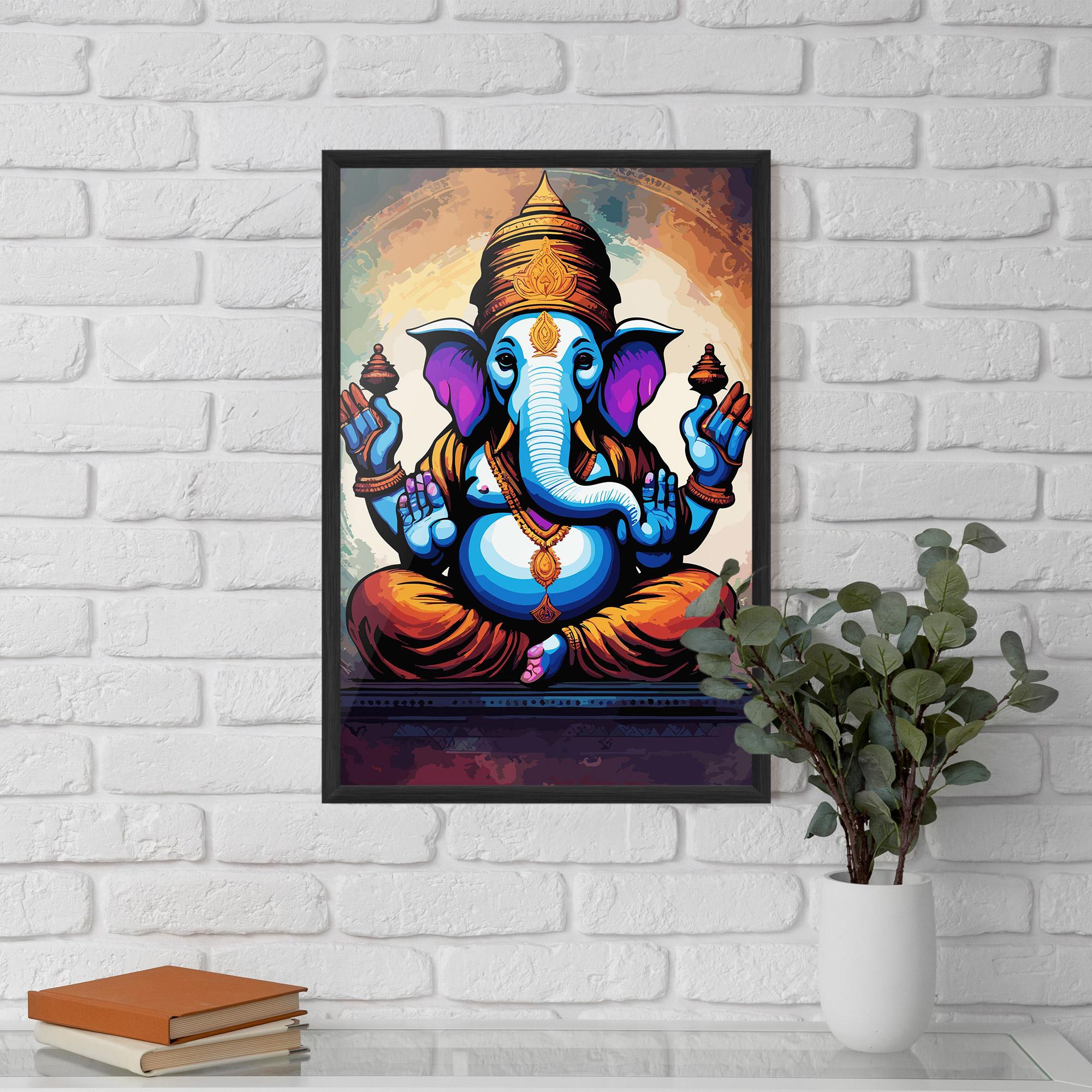 Gerahmte Poster Ganesh Colorful mockup 5