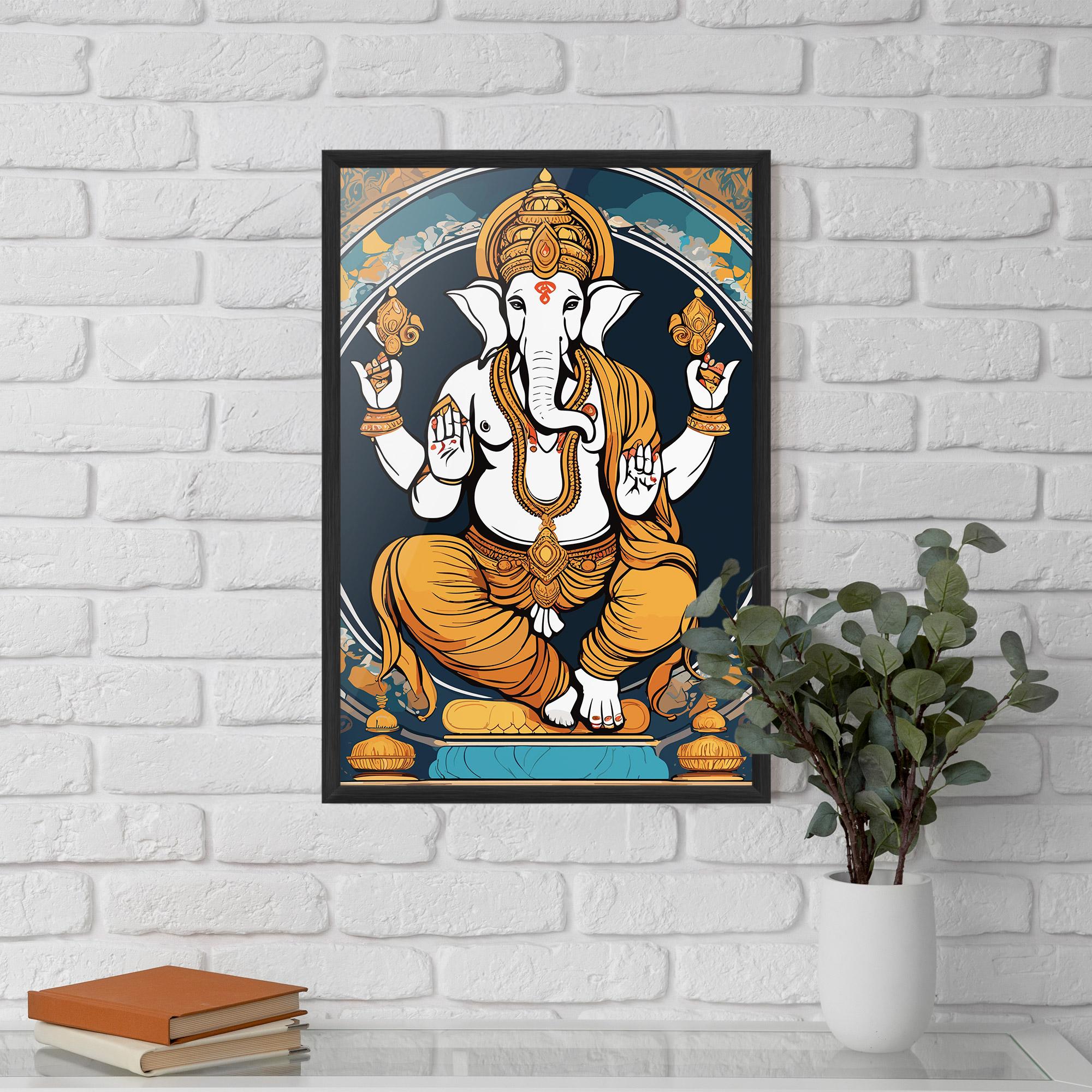 Gerahmte Poster Gold Ganpati mockup 5
